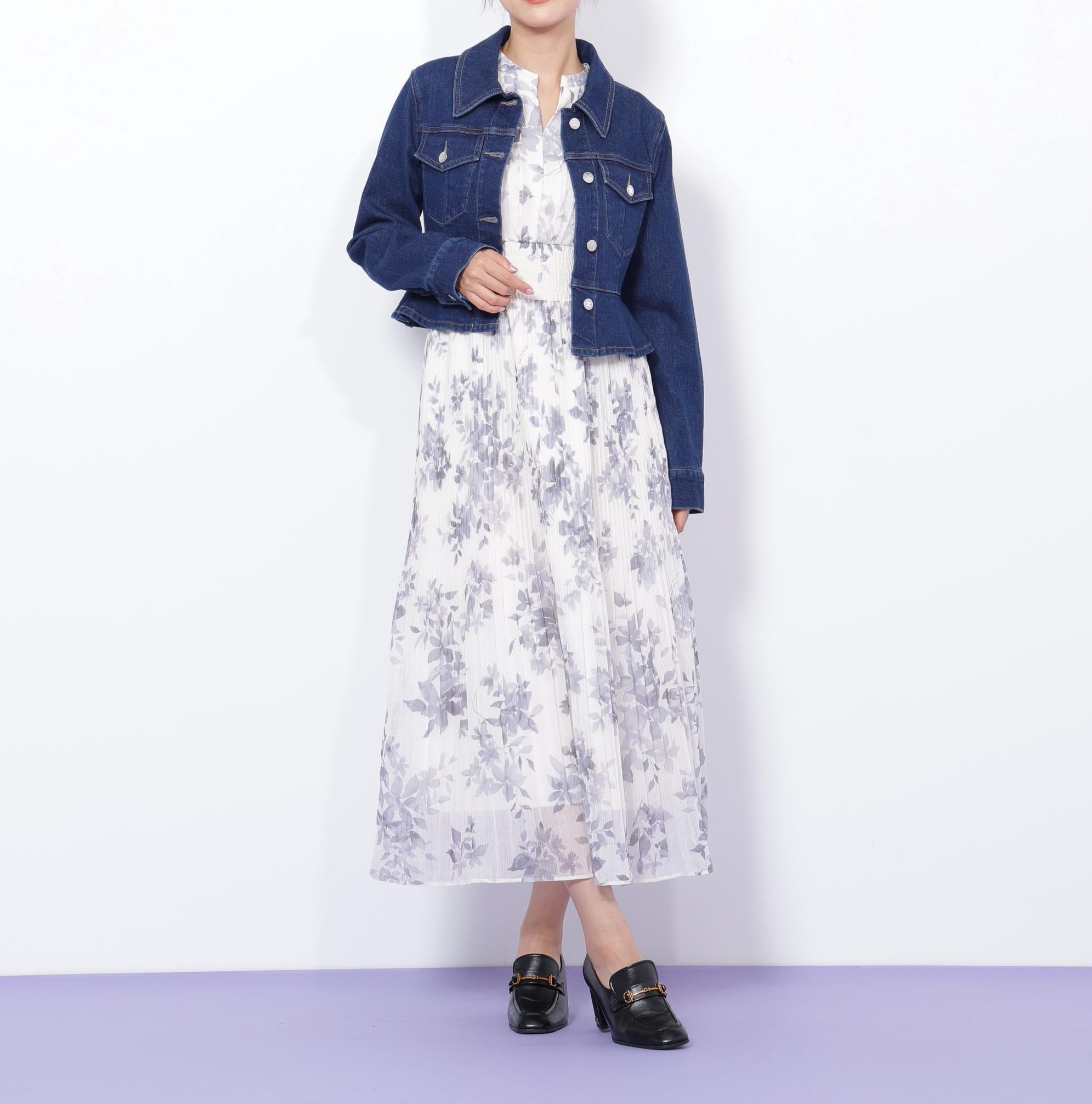 ペプラムデニムジャケット インディゴ