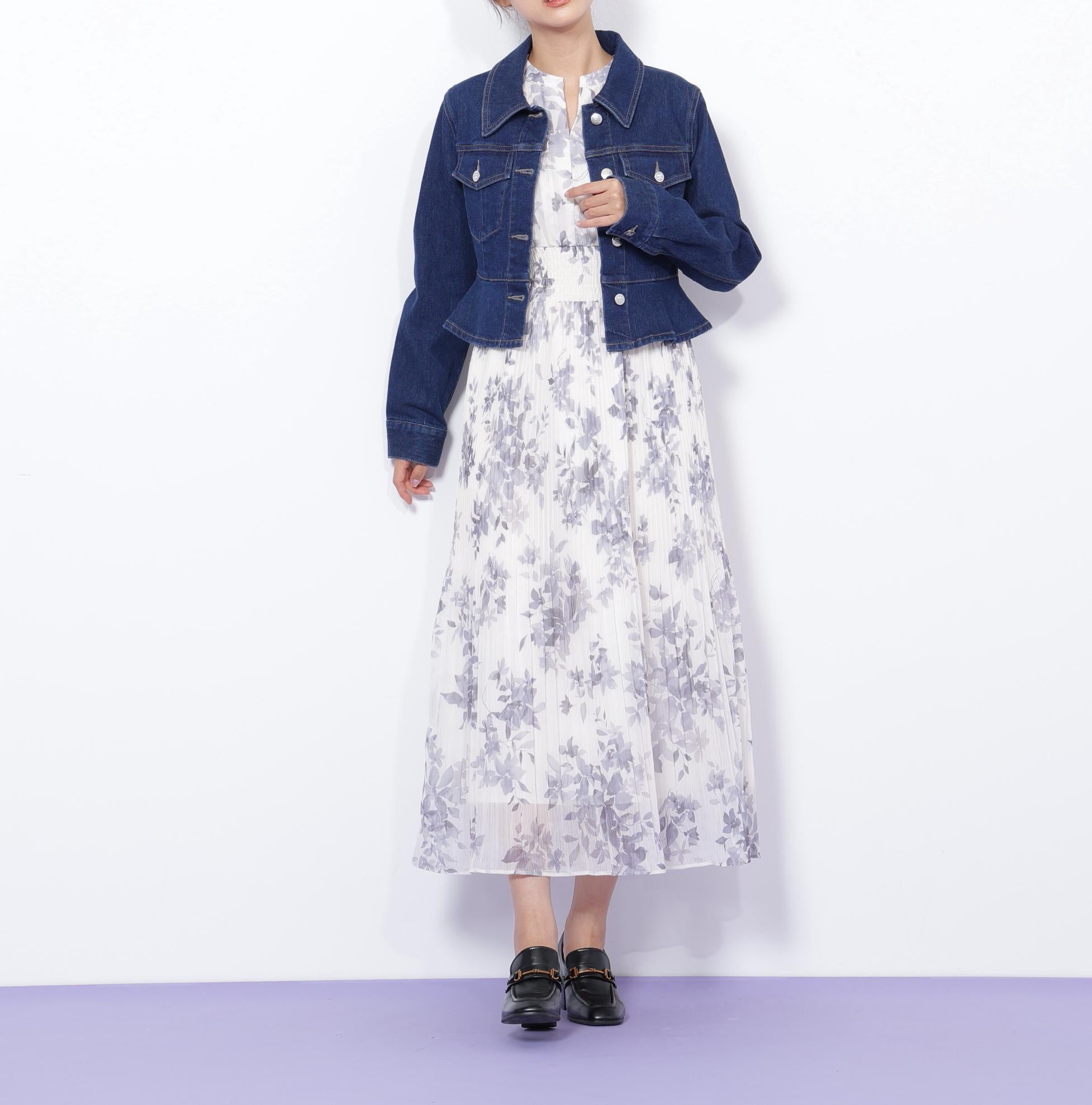 ペプラムデニムジャケット インディゴ