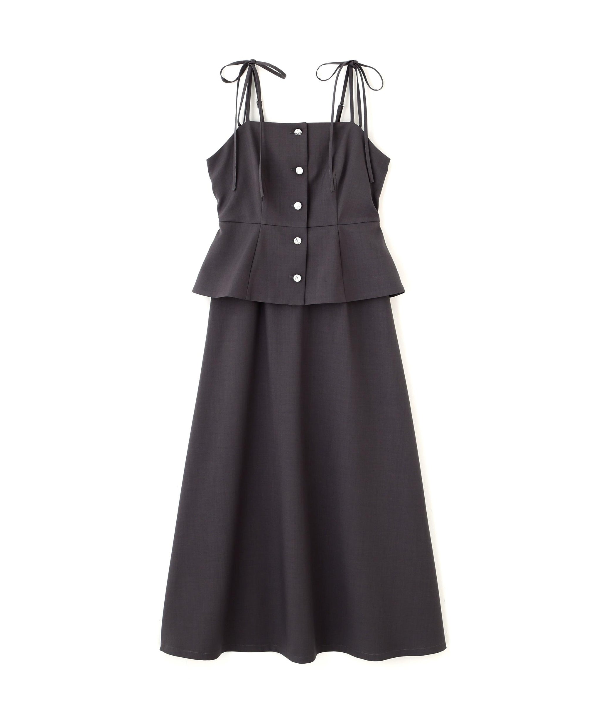 肩リボンジャンスカ チャコール1