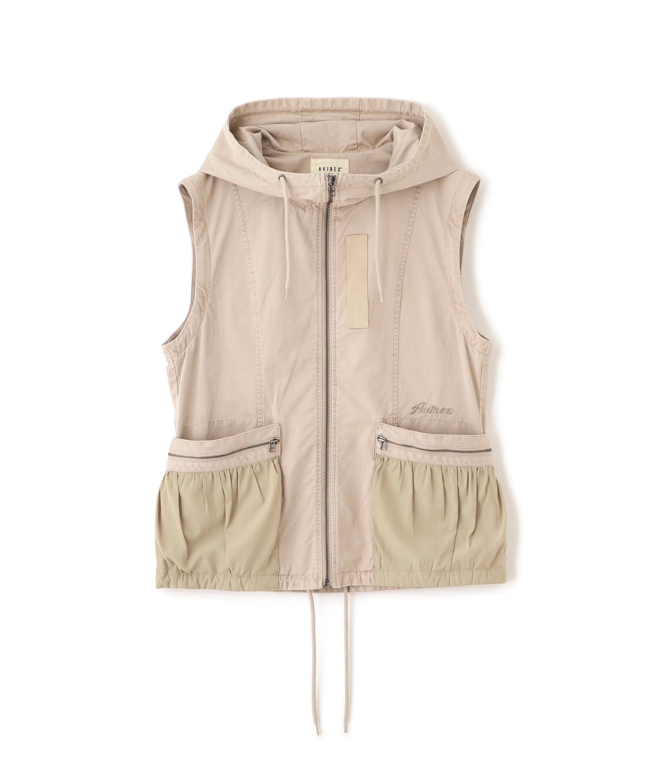 《WOMAN》MILITARY ZIP POCKET DETACHABLE JACKET ベージュ