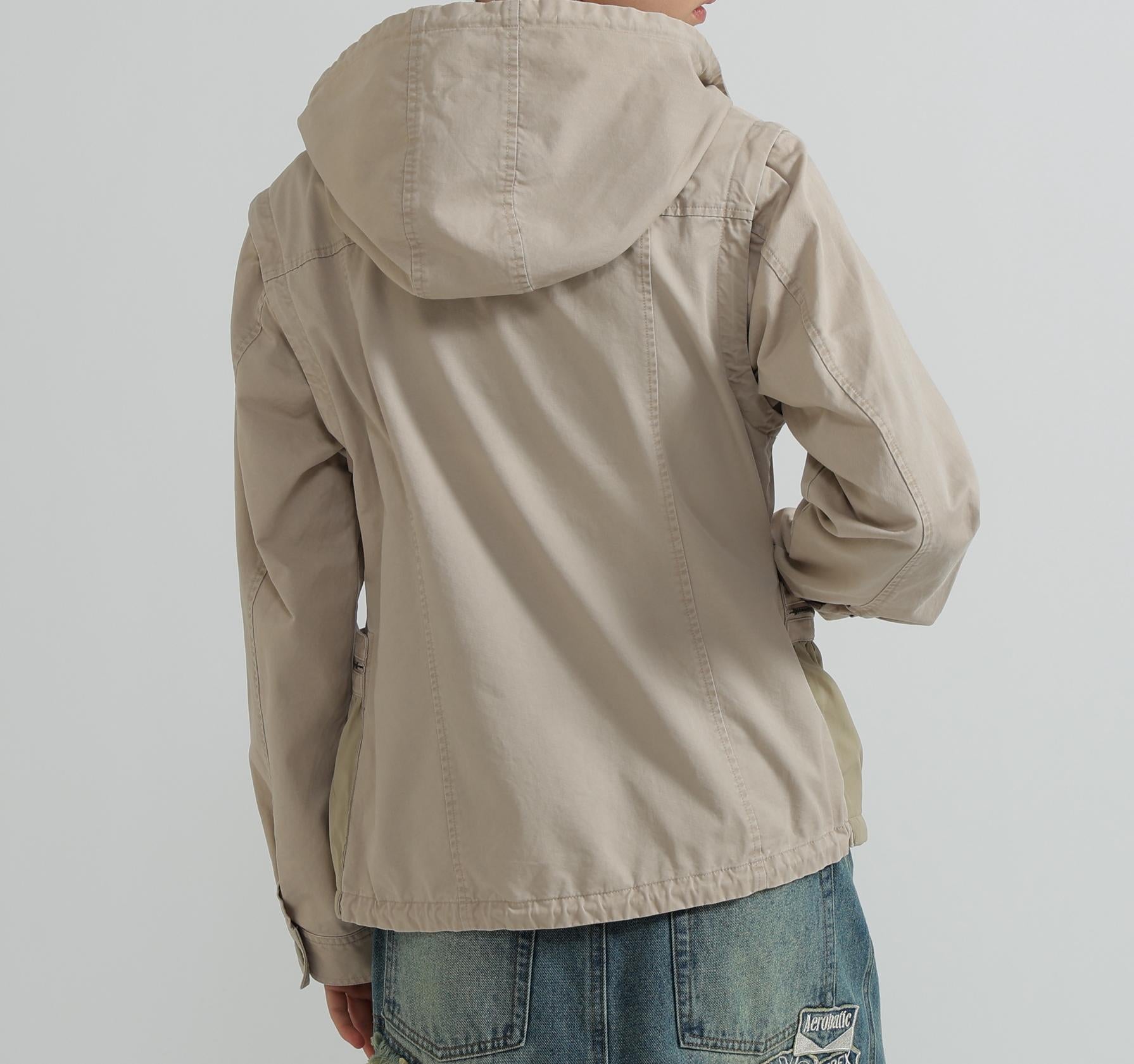 《WOMAN》MILITARY ZIP POCKET DETACHABLE JACKET ベージュ