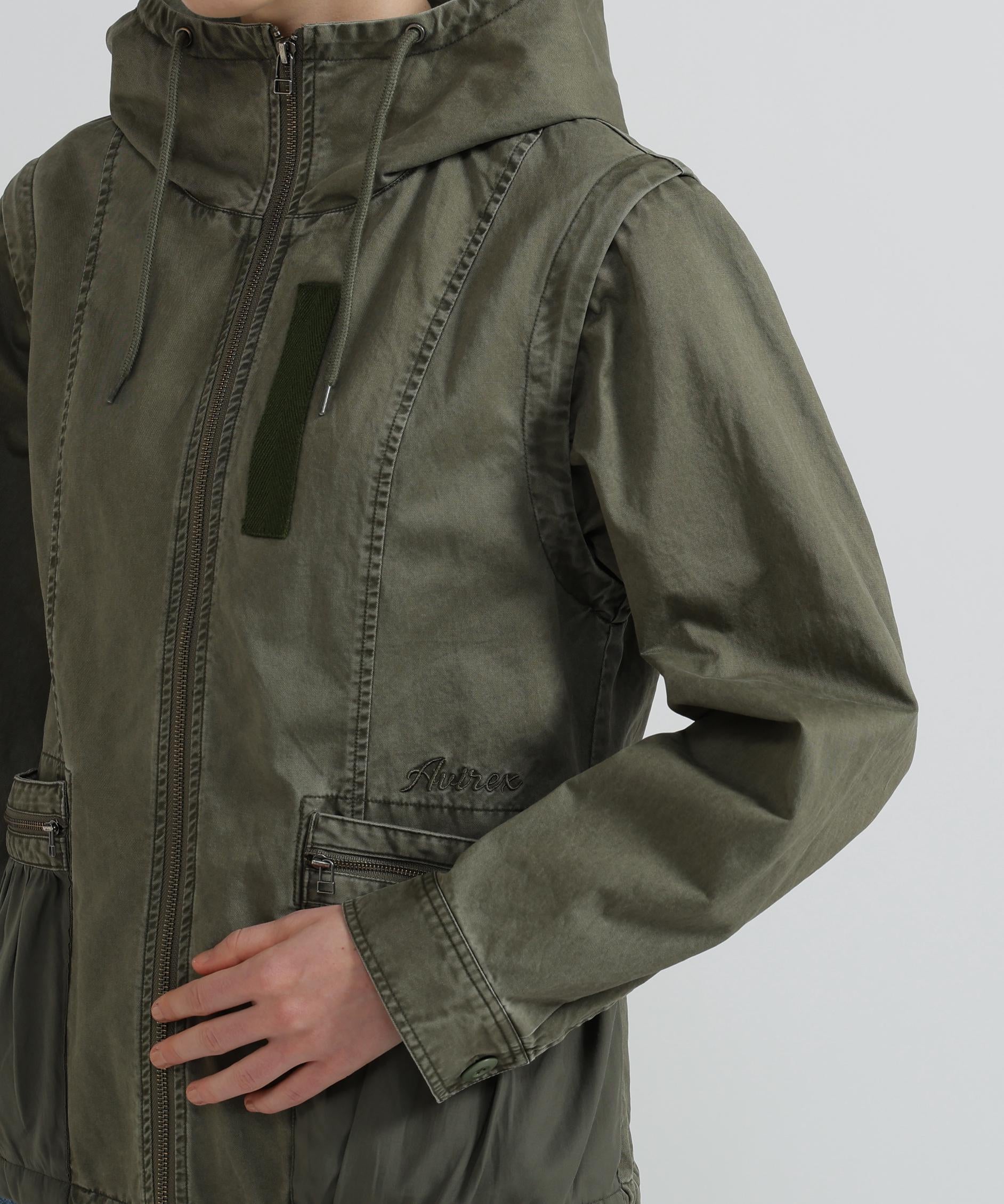 《WOMAN》MILITARY ZIP POCKET DETACHABLE JACKET オリーブ