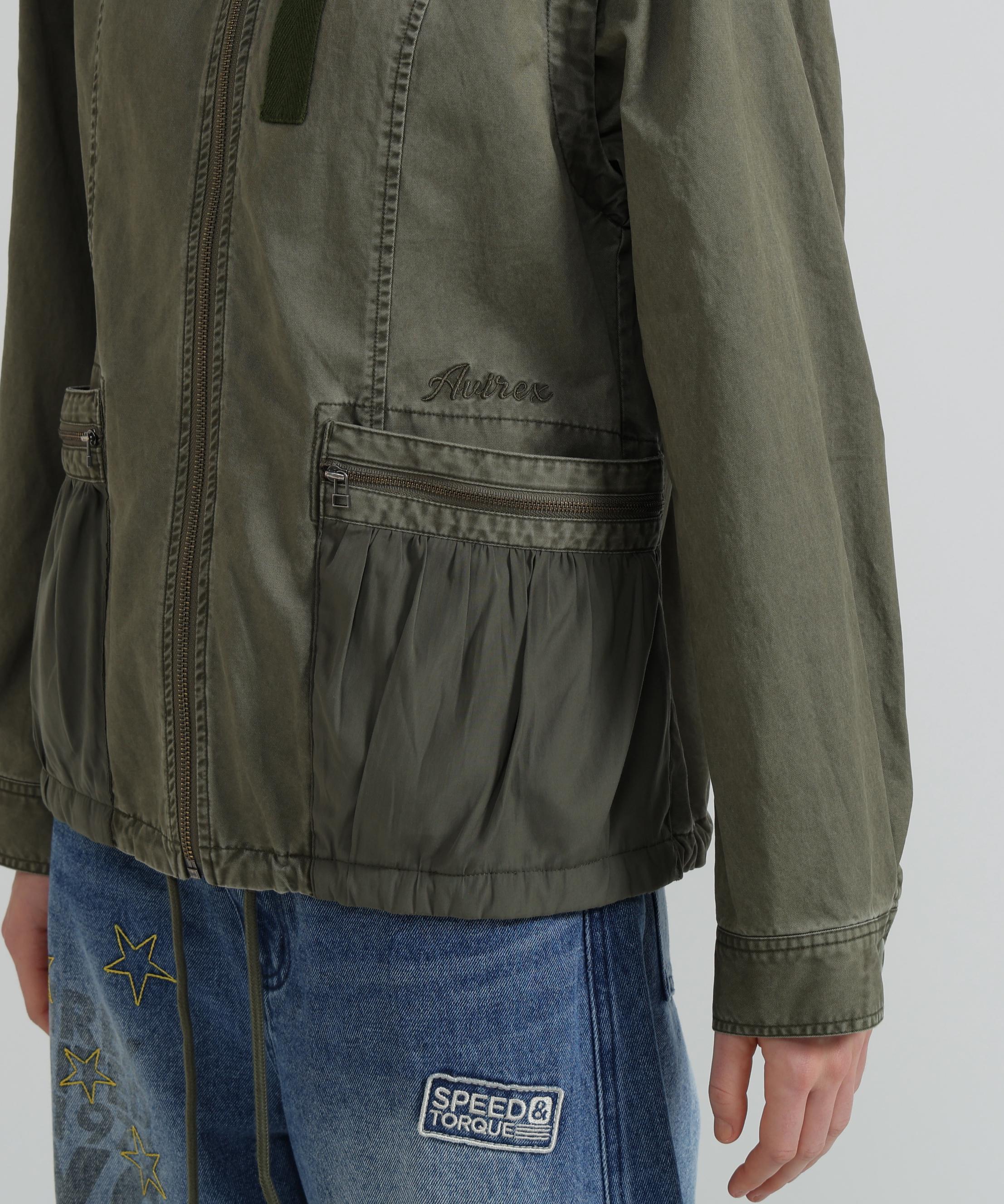 《WOMAN》MILITARY ZIP POCKET DETACHABLE JACKET オリーブ