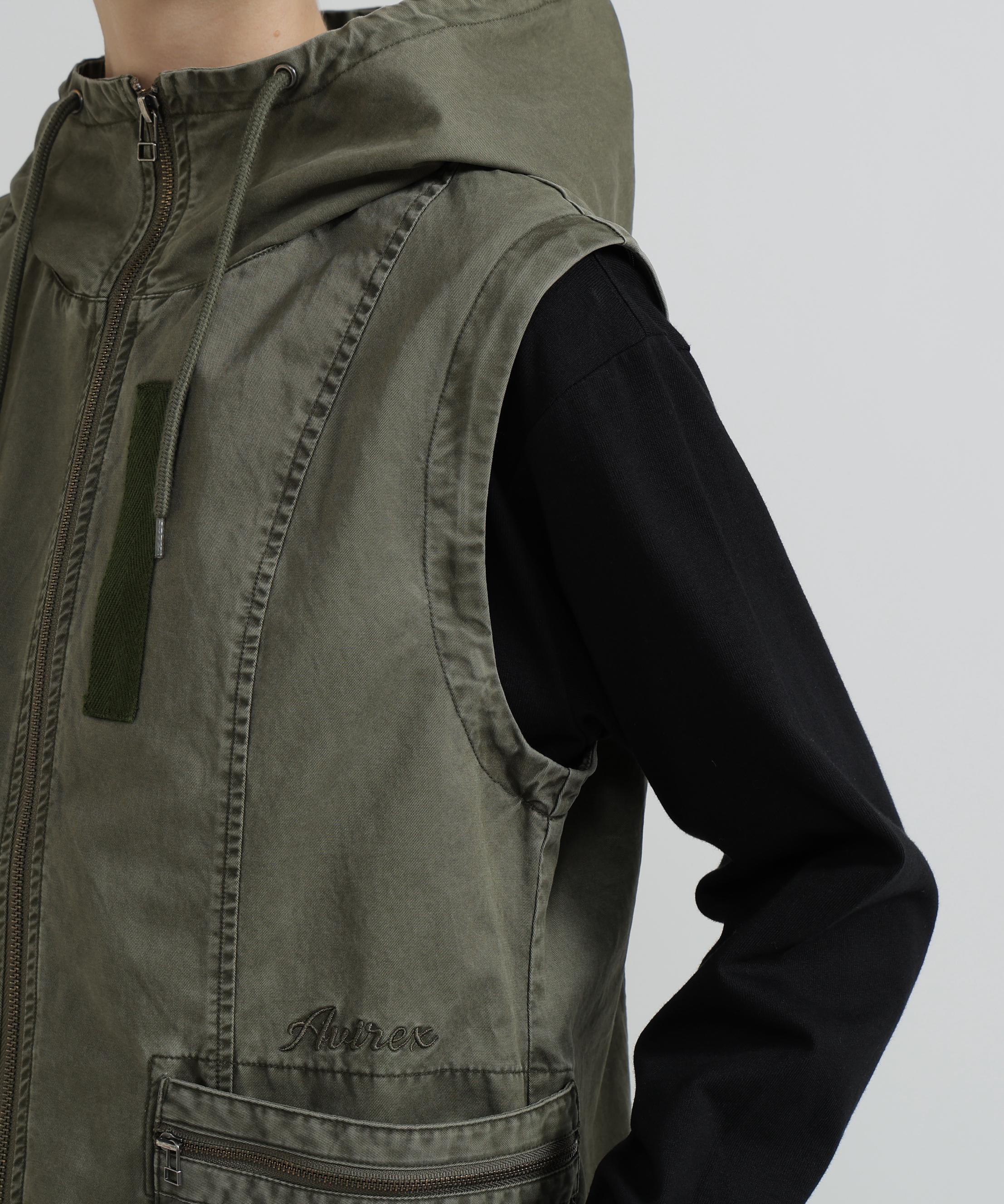 《WOMAN》MILITARY ZIP POCKET DETACHABLE JACKET オリーブ