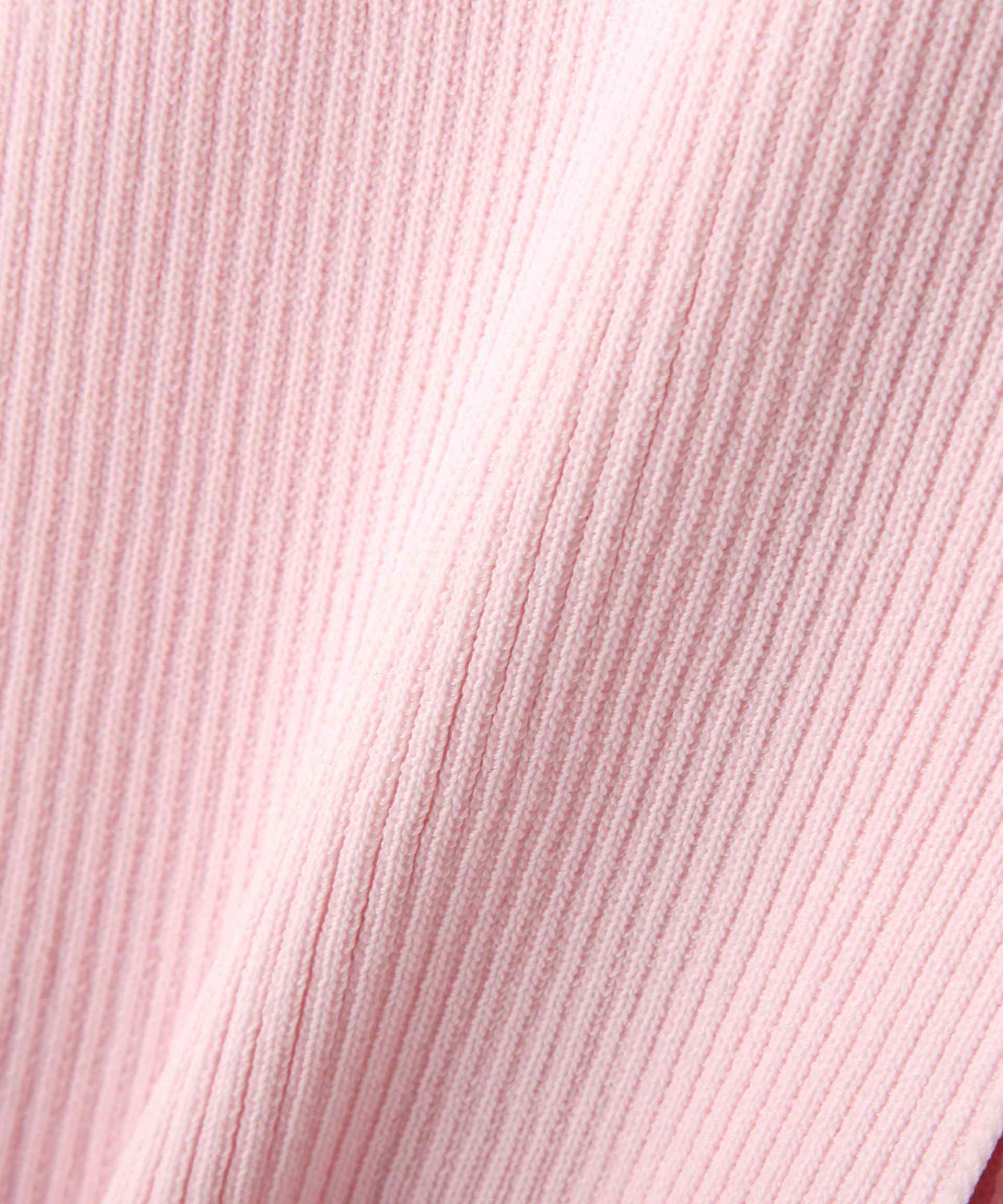 ［MFM］パールパフスリーブ半袖ニット うすいピンク