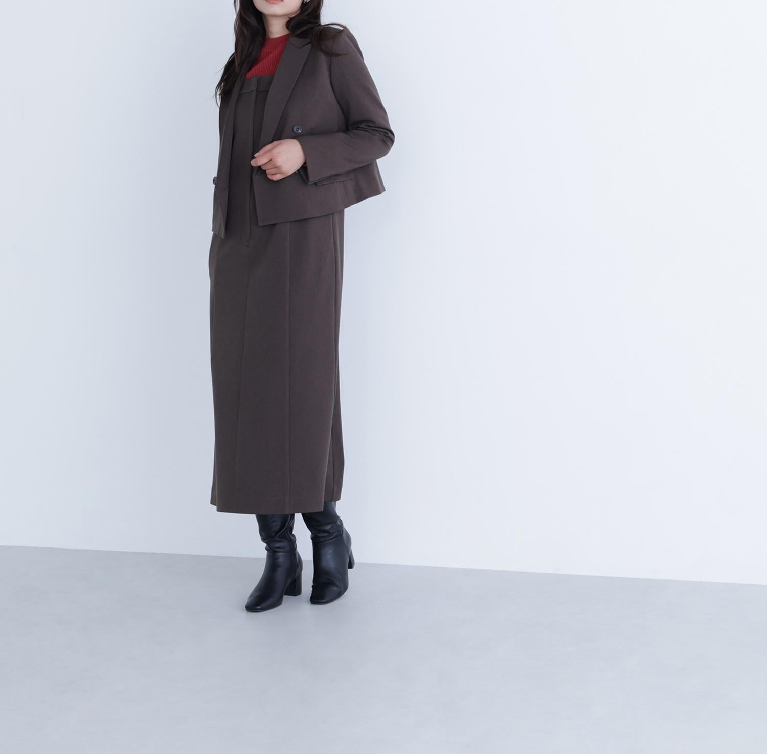 キャミワンピース ダークブラウン1