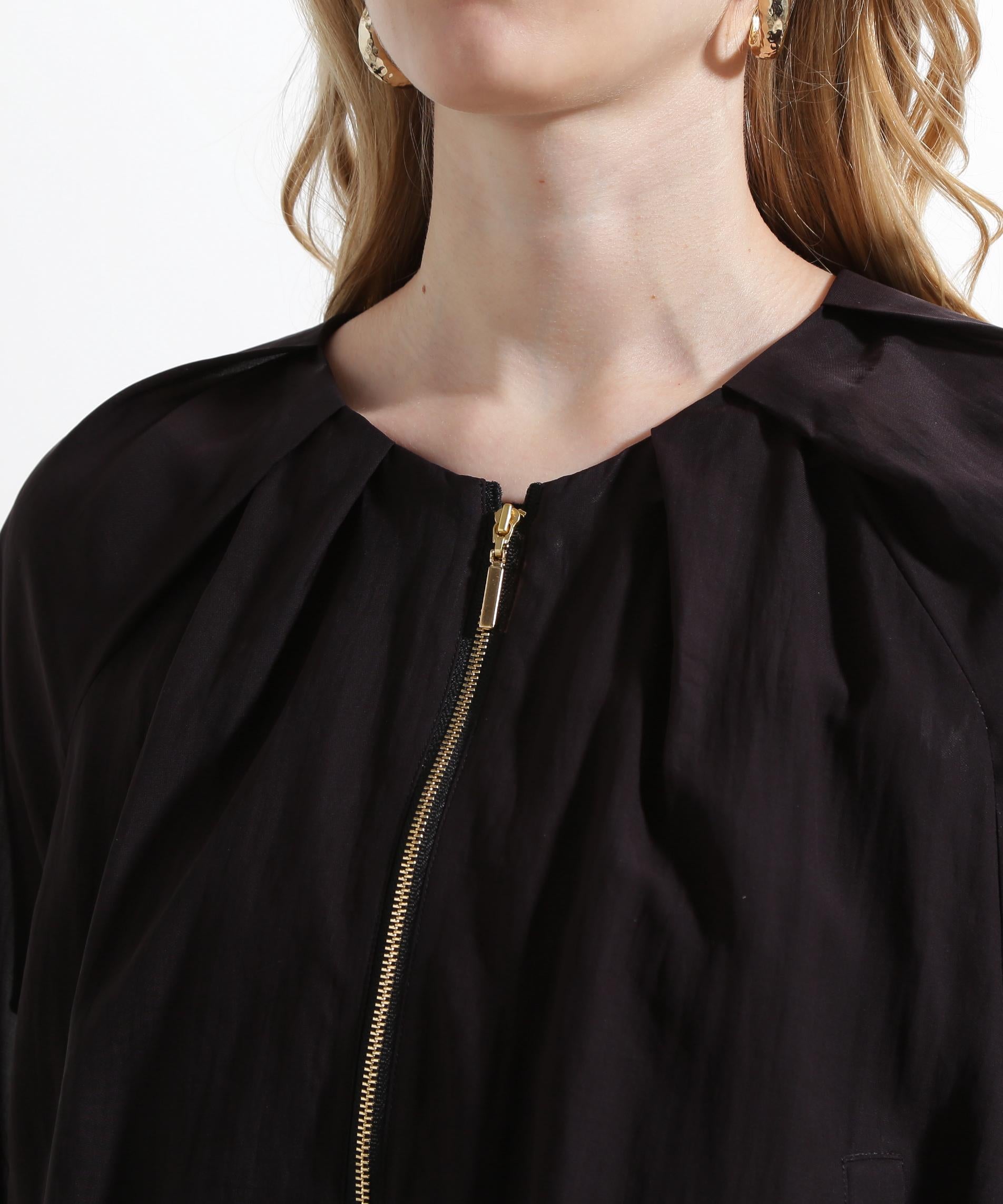 ◆シアータックジップブルゾン ブラック