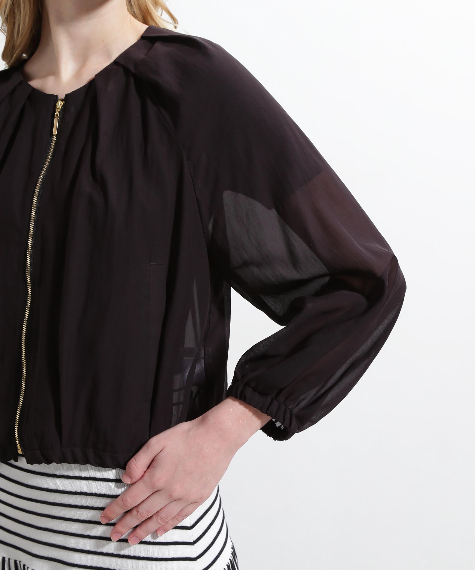 ◆シアータックジップブルゾン ブラック