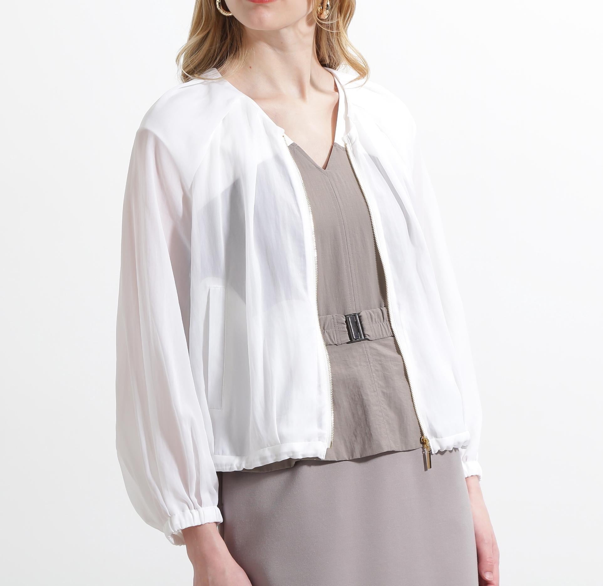 ◆シアータックジップブルゾン ホワイト