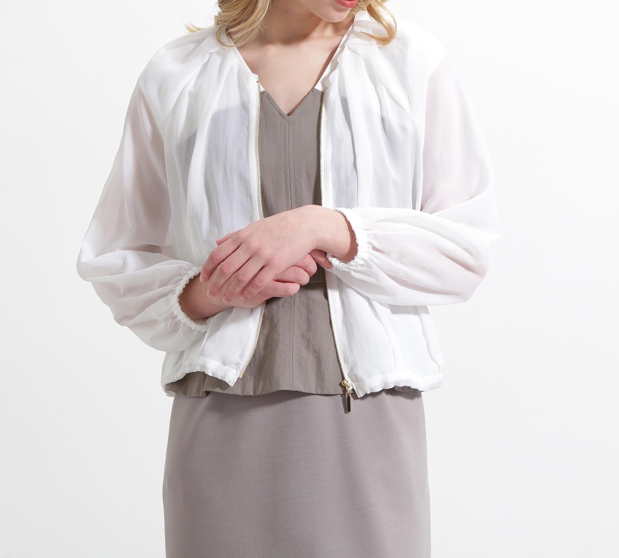 ◆シアータックジップブルゾン ホワイト