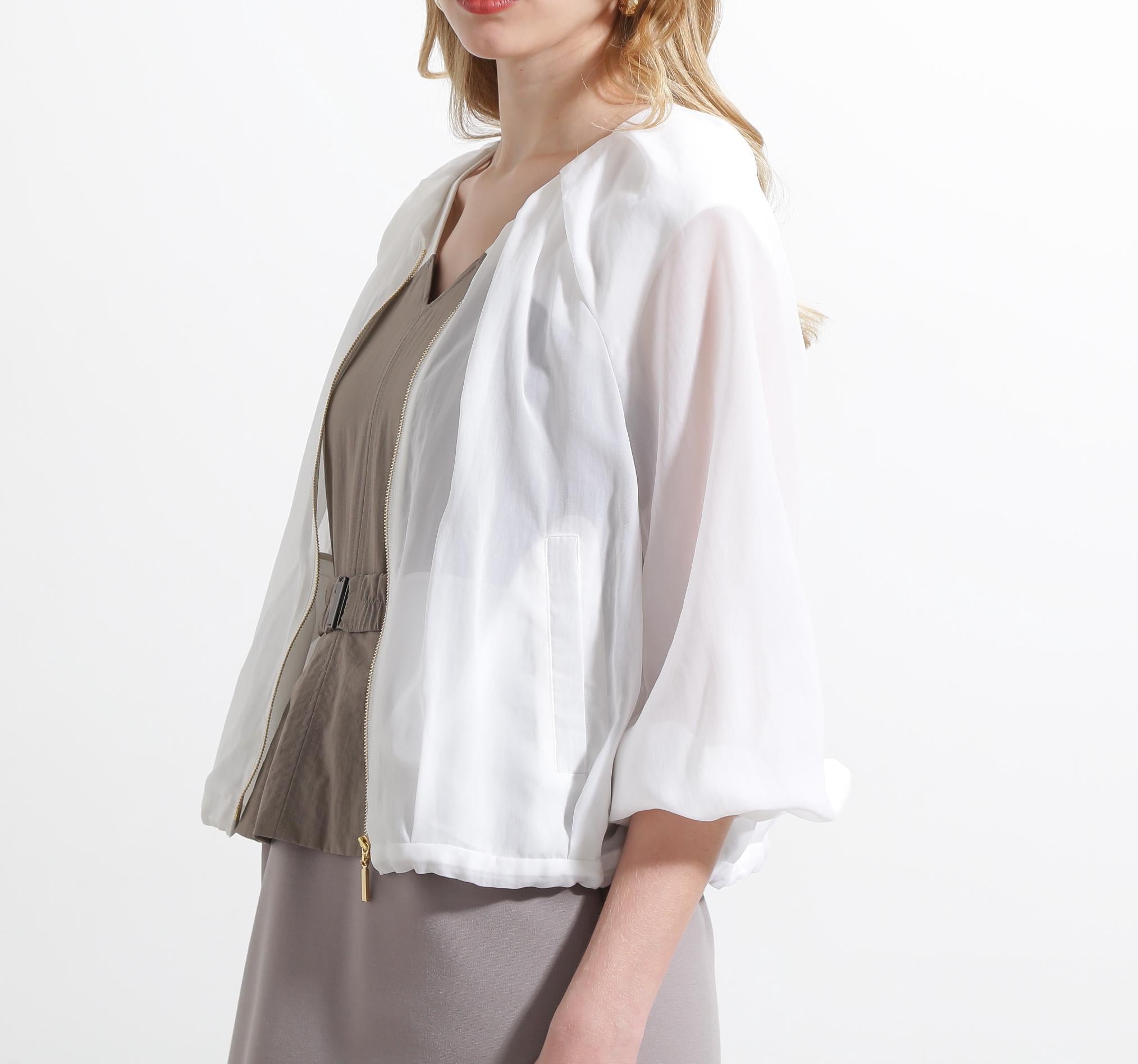 ◆シアータックジップブルゾン ホワイト