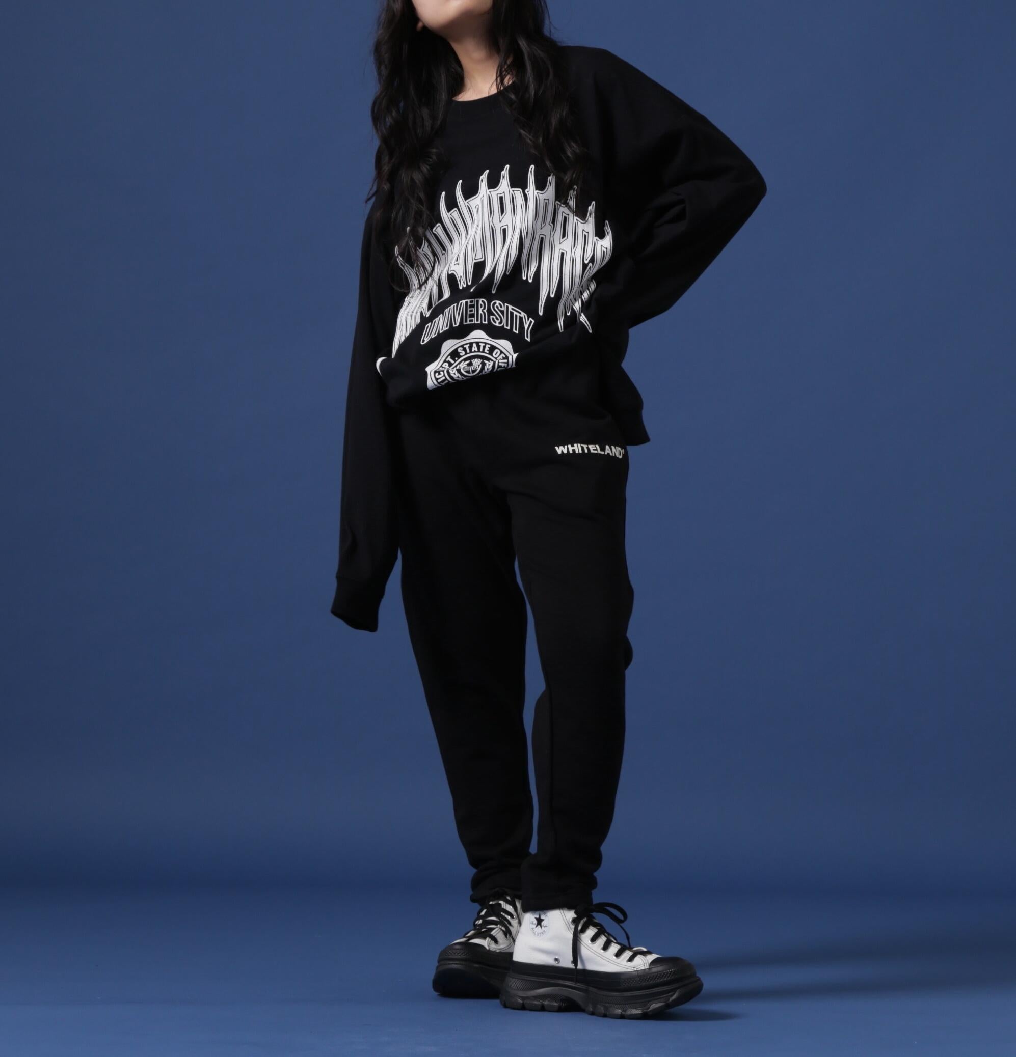 WHITELAND/ホワイトランド/LOGO SWT PT/ロゴスウェット ブラック