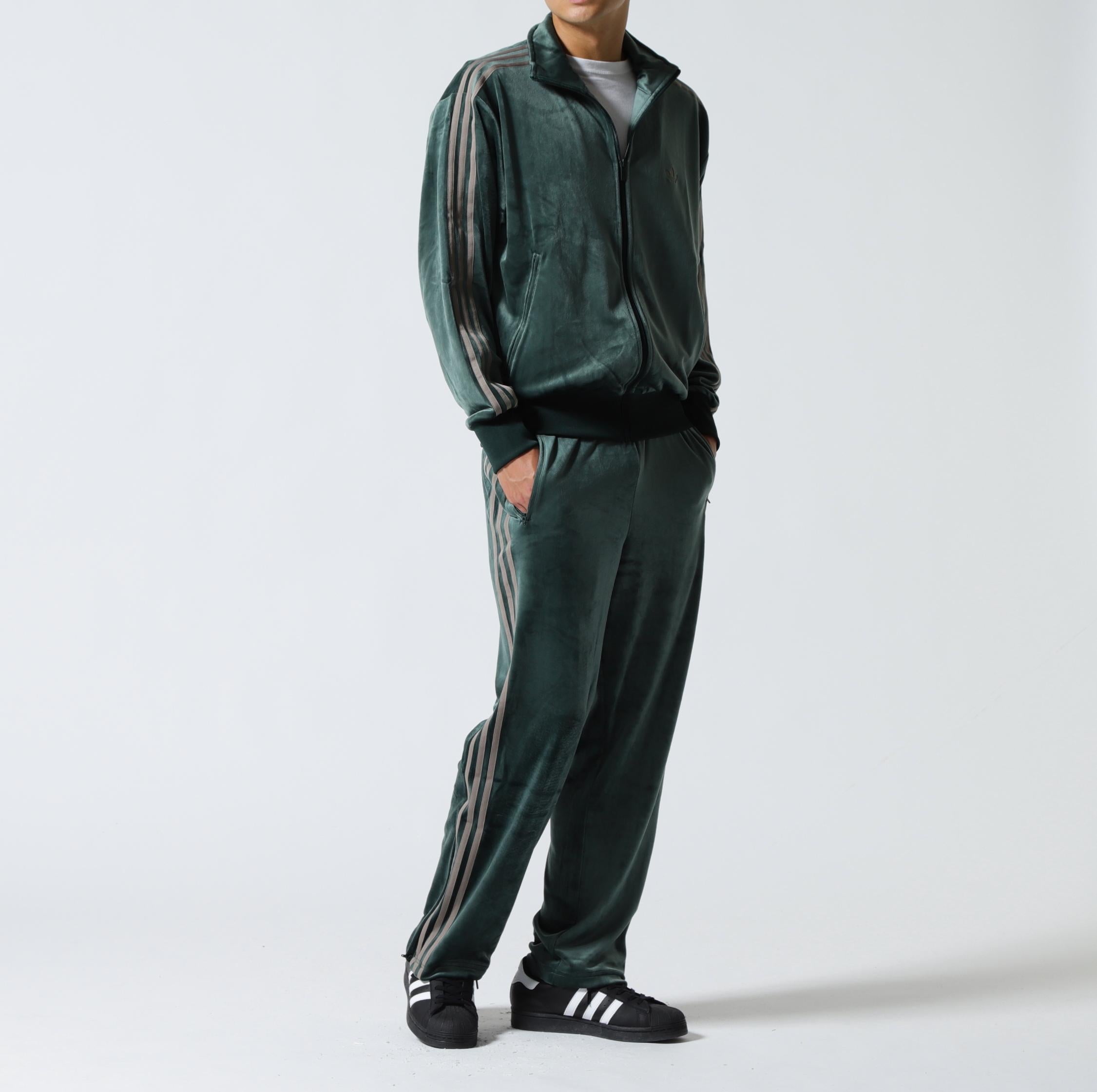 adidas FB TP VELOUR ジャージパンツ ダークグリーン adidas Velour Track Pant FB TP Velour Track Pants
