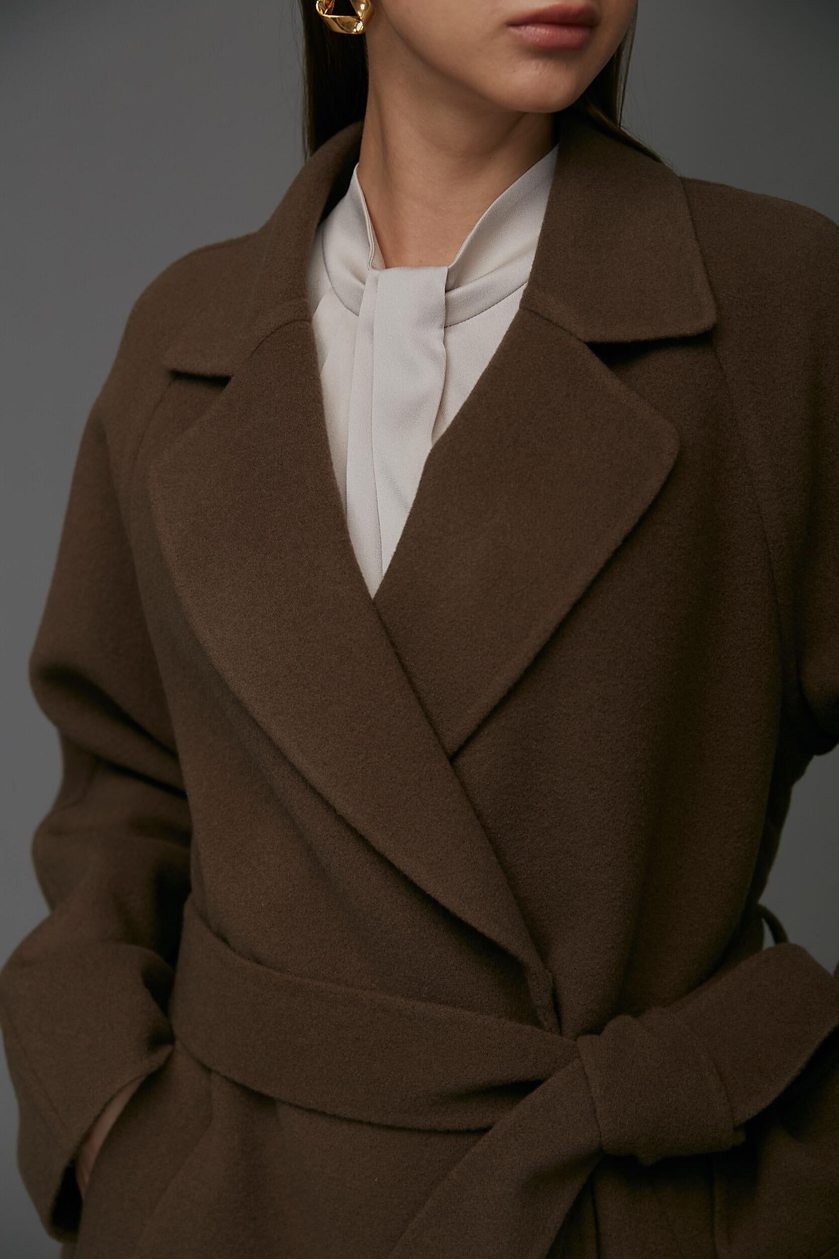 ◆ベルテッドリバーコート ココアブラウン