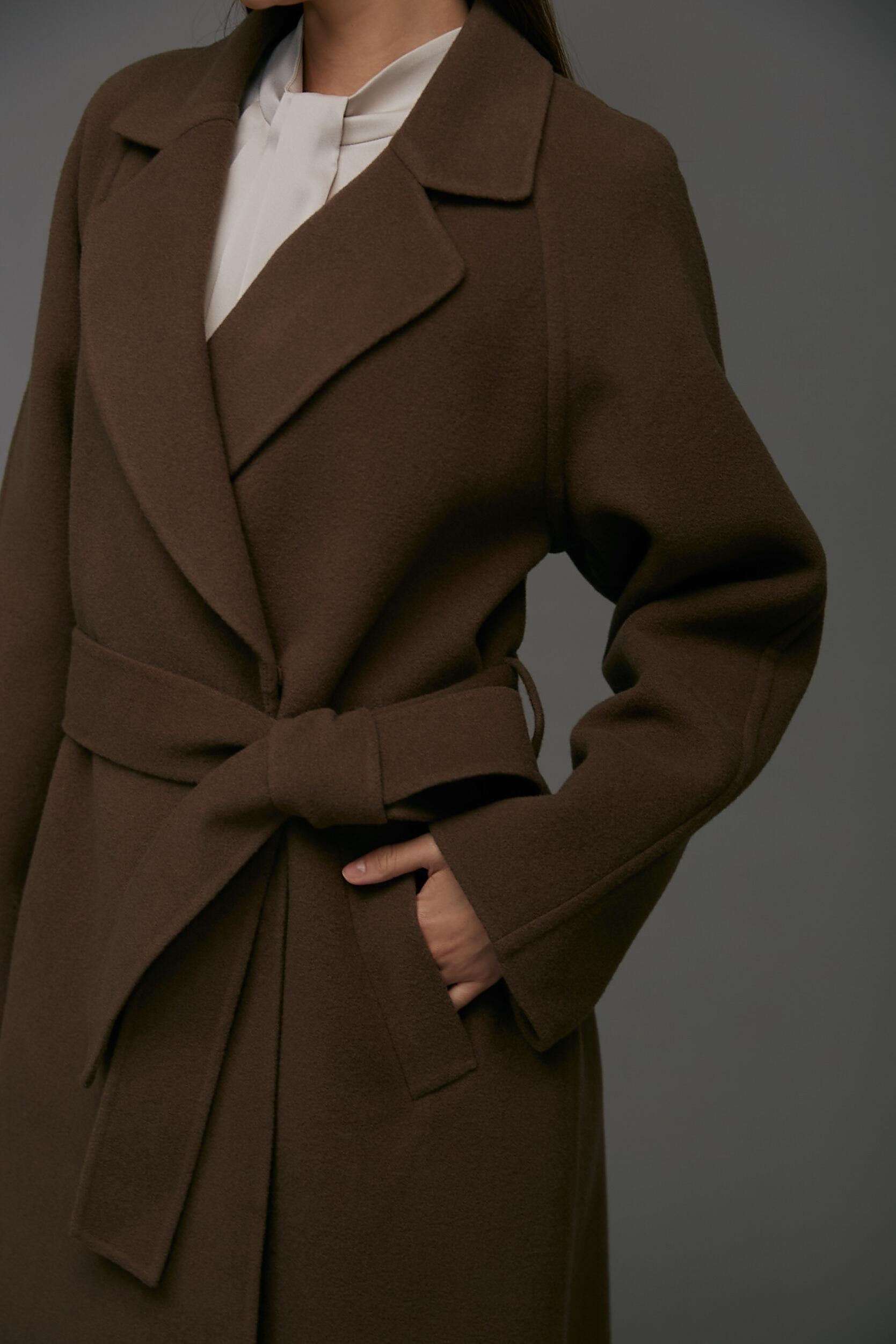 ◆ベルテッドリバーコート ココアブラウン