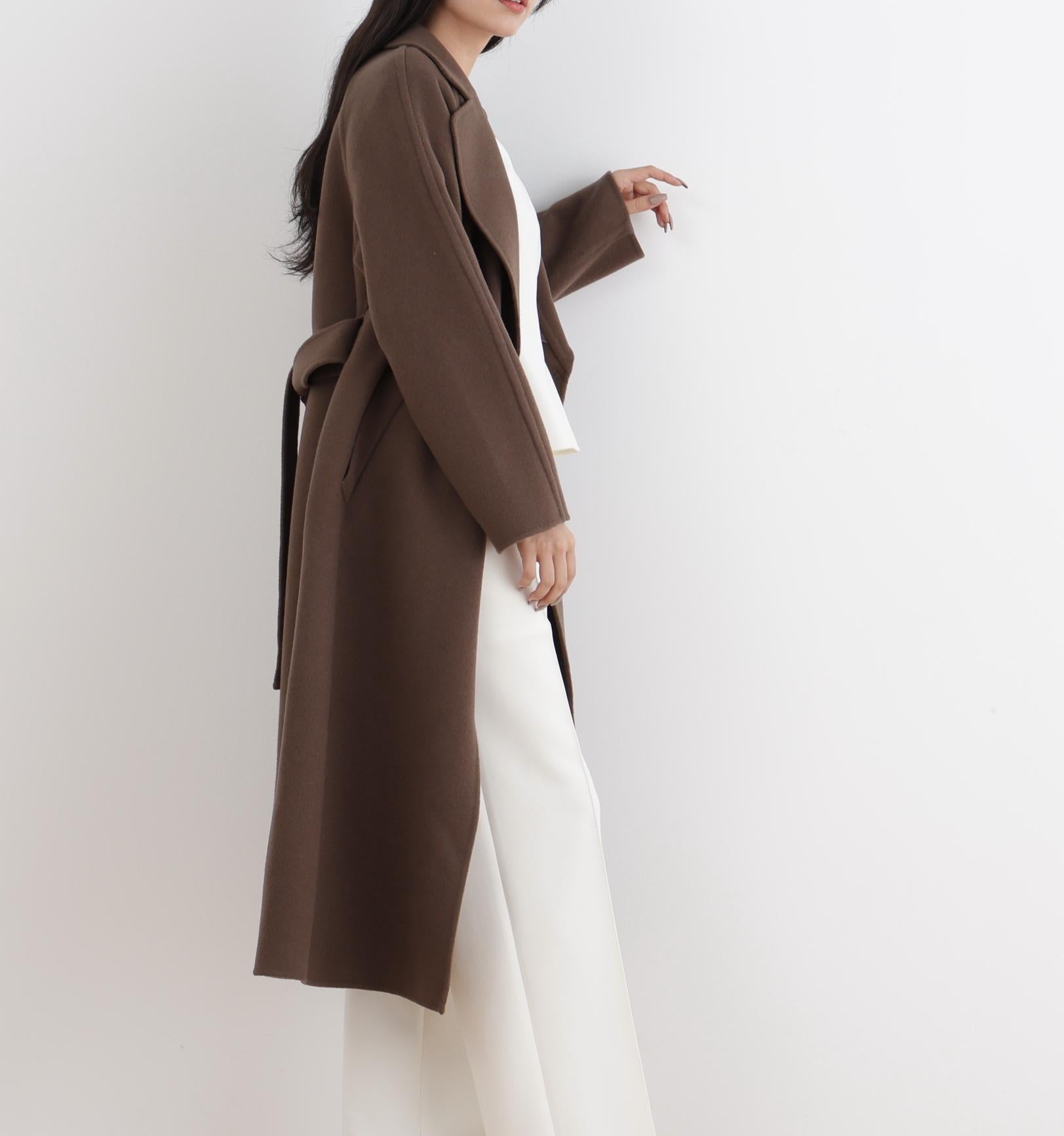 ◆ベルテッドリバーコート ココアブラウン