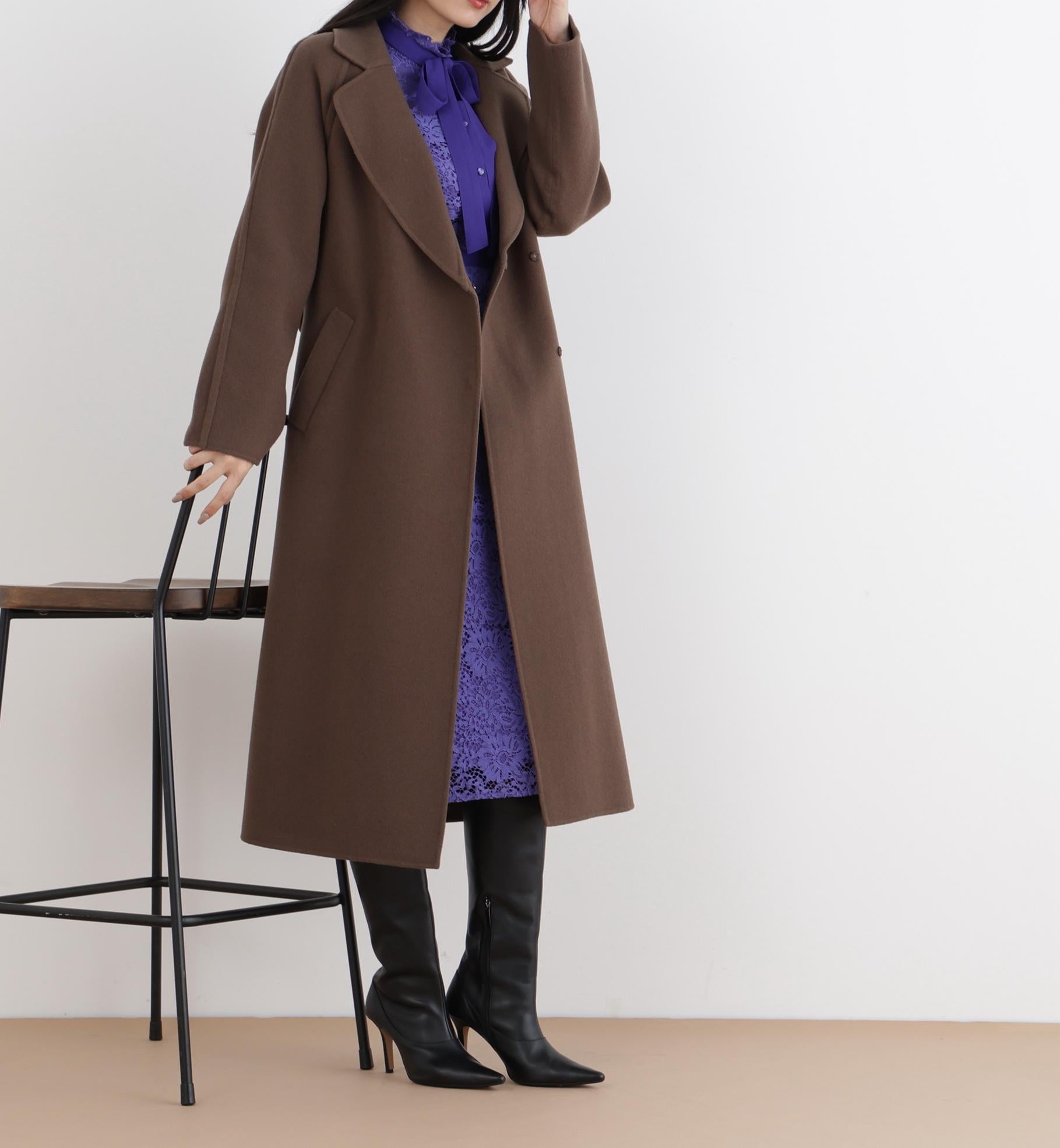 ◆ベルテッドリバーコート ココアブラウン