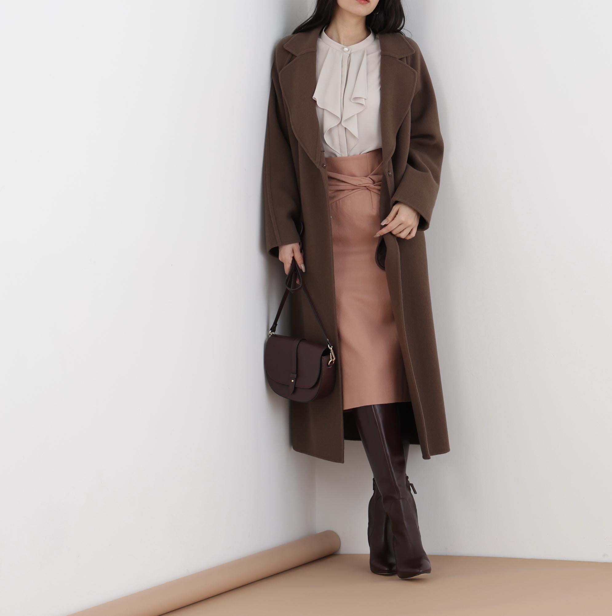 ◆ベルテッドリバーコート ココアブラウン