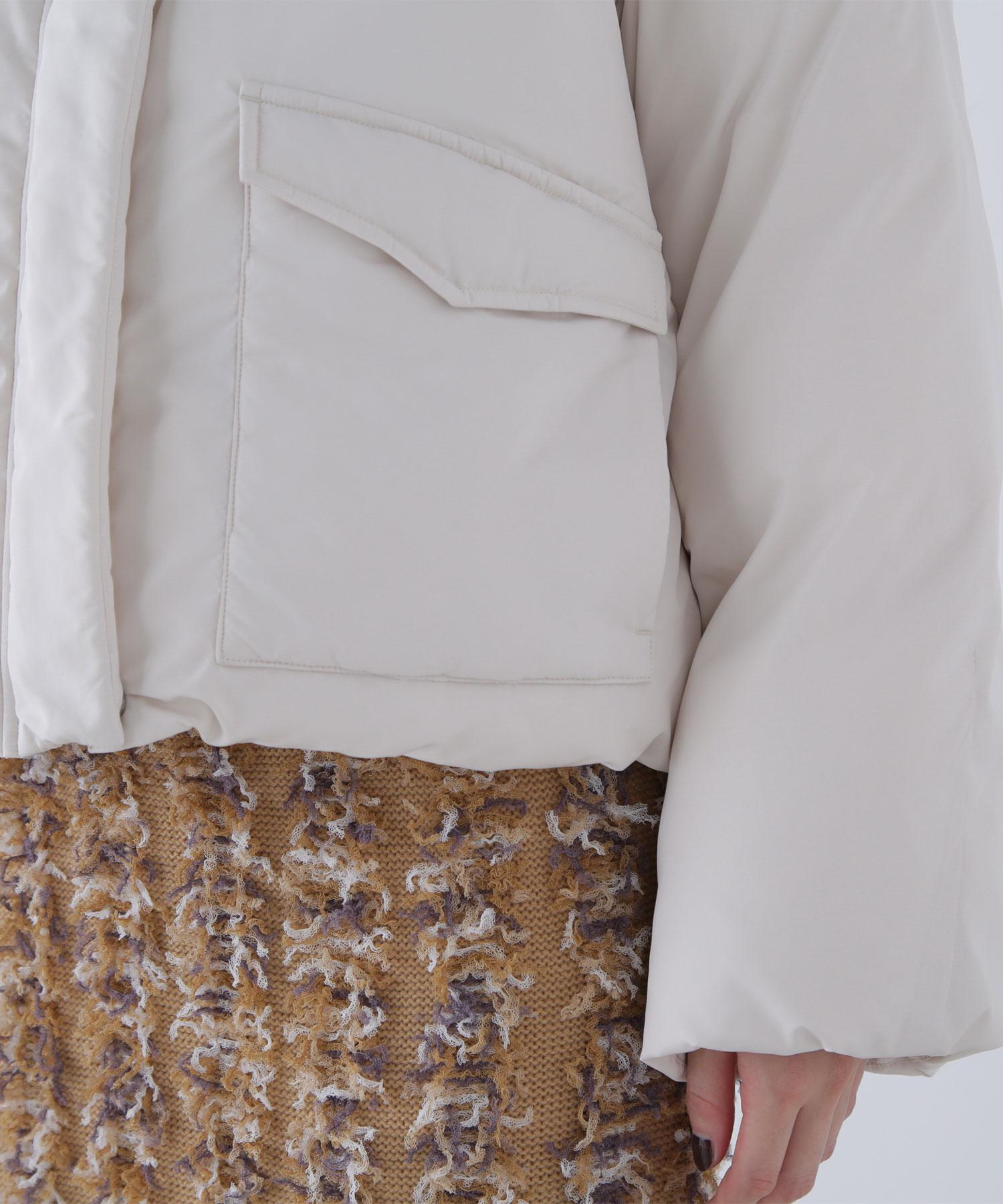 フードファーショートダウン オフホワイト1