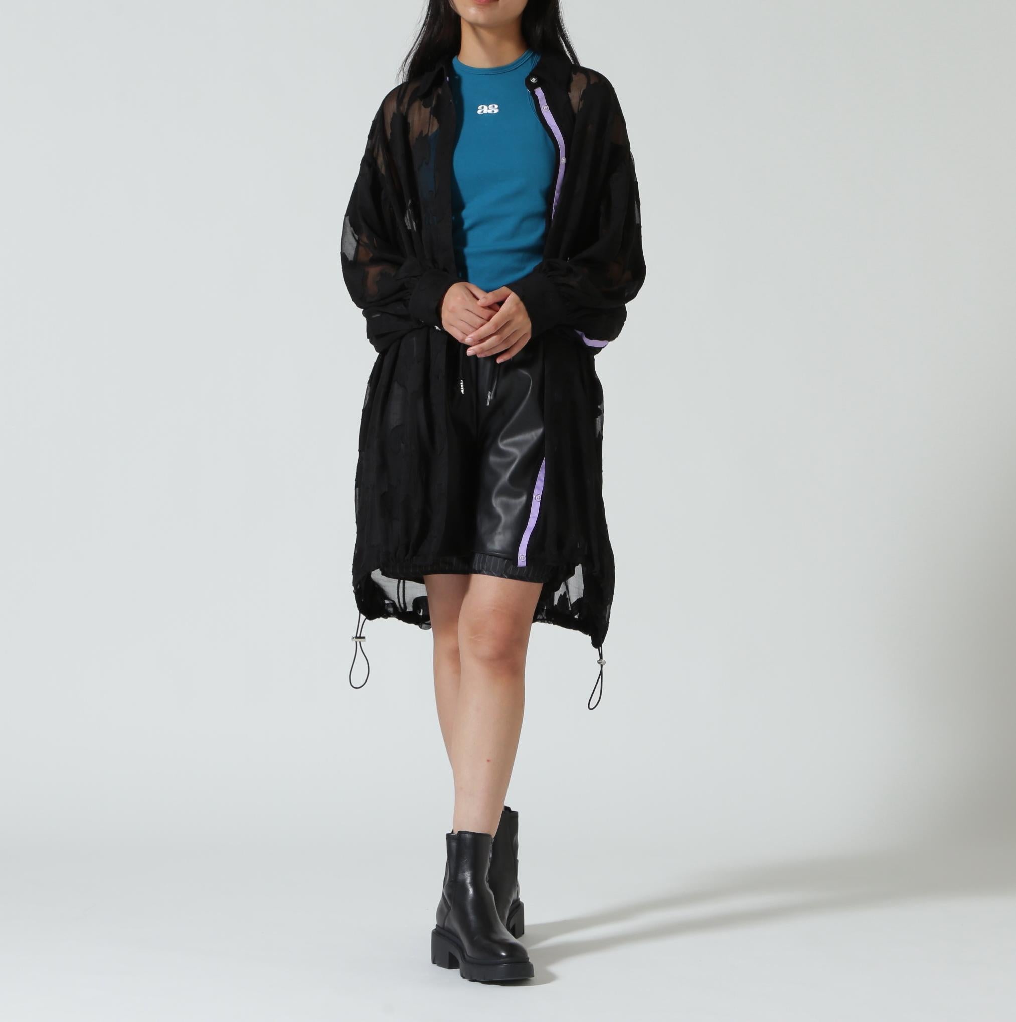 ANNA SUI NYC/アナ スイ エヌワイシー/ジャガード配色シャツ ブラック