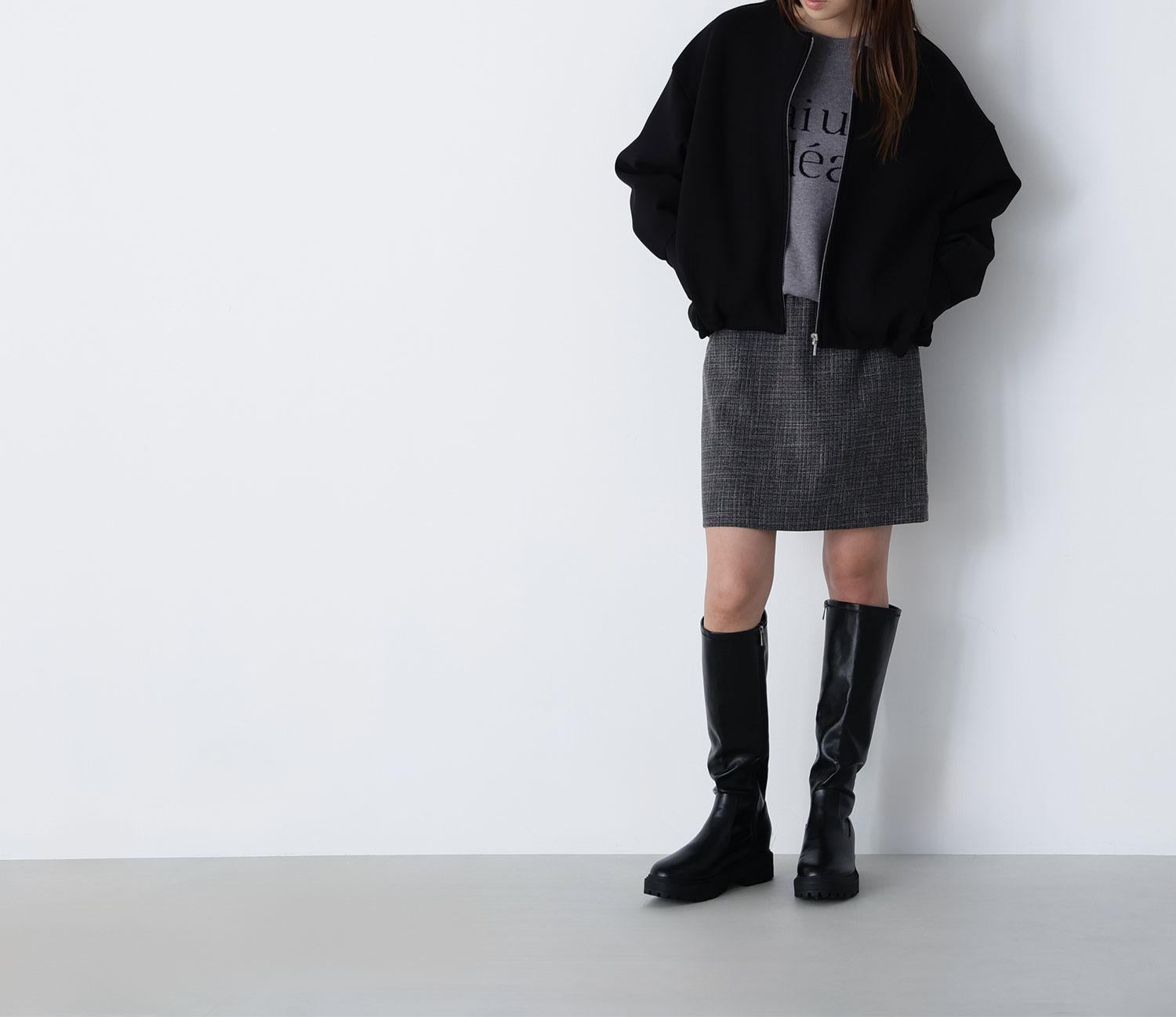 オータムミニスカート ブラックベース2