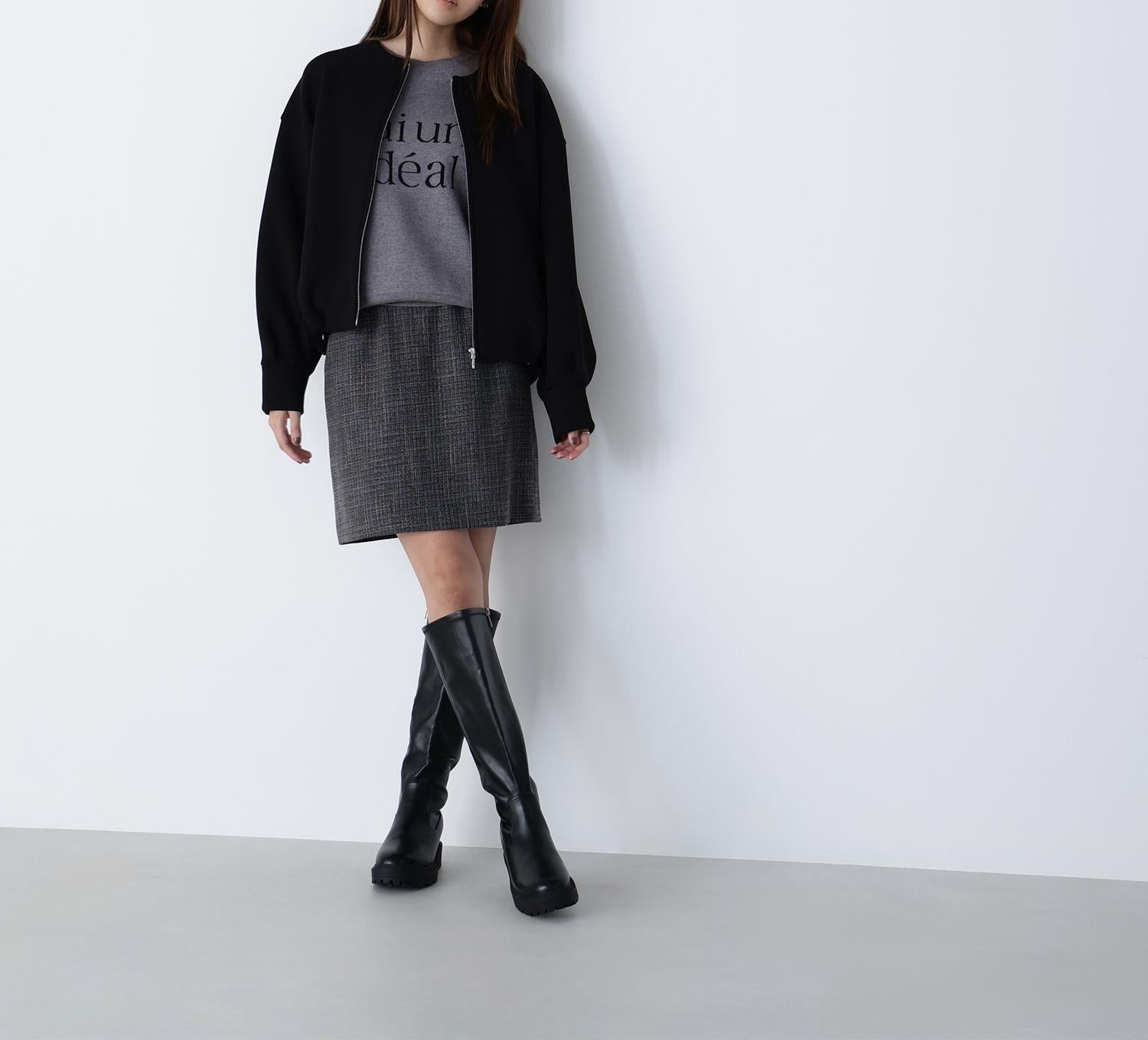 オータムミニスカート ブラックベース2