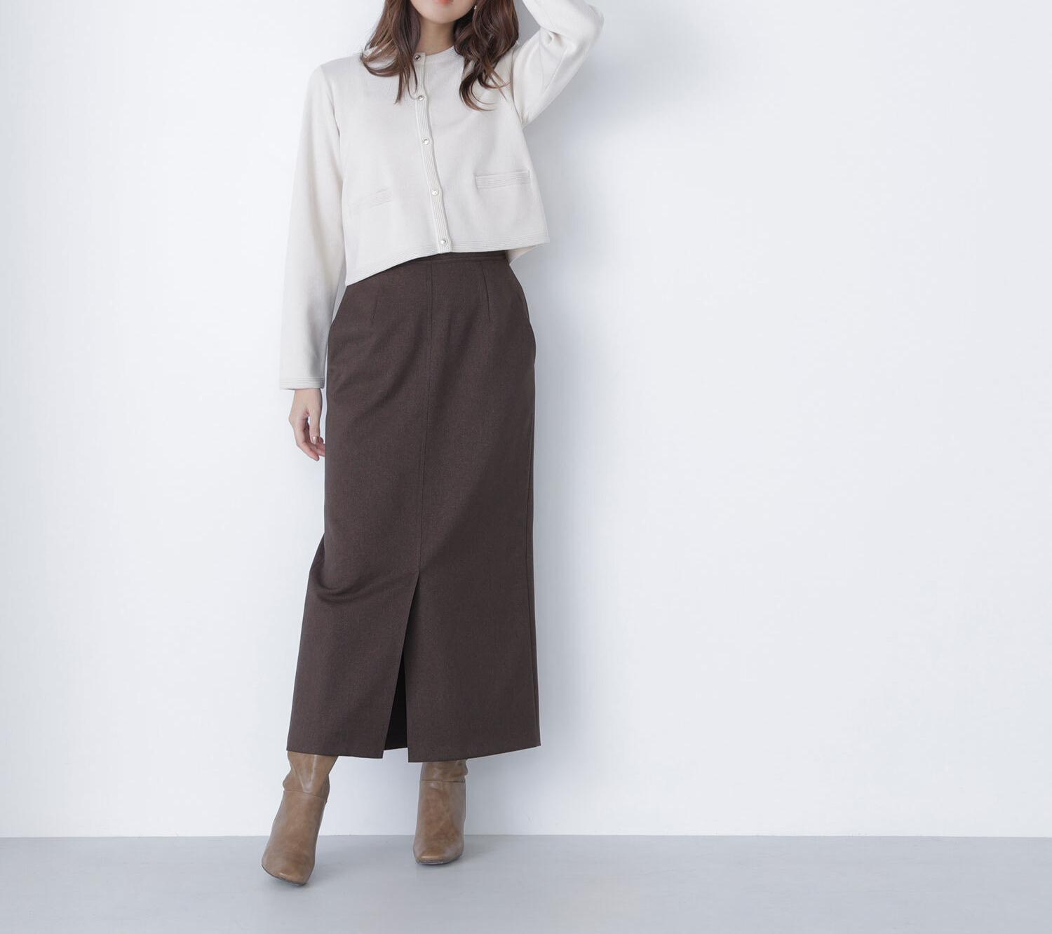 シルクブレンドカーディガン アイボリー1