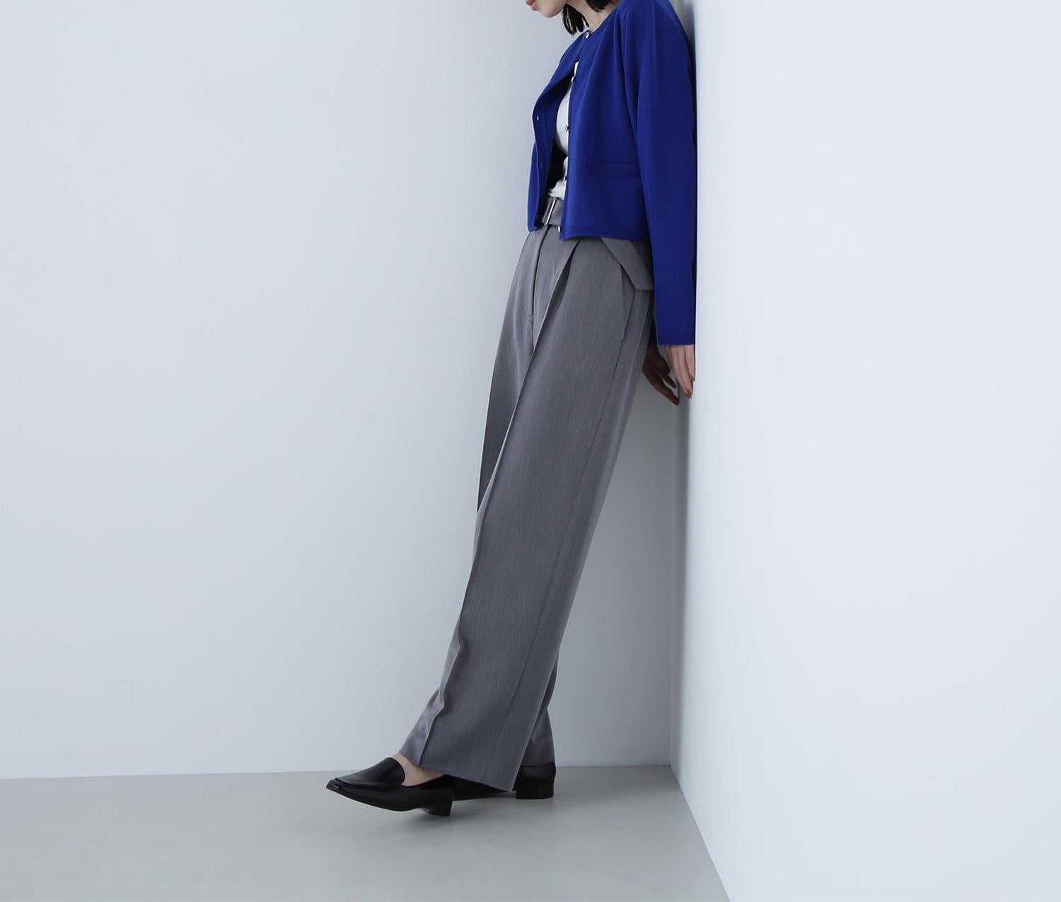 シルクブレンドカーディガン ディープブルー1