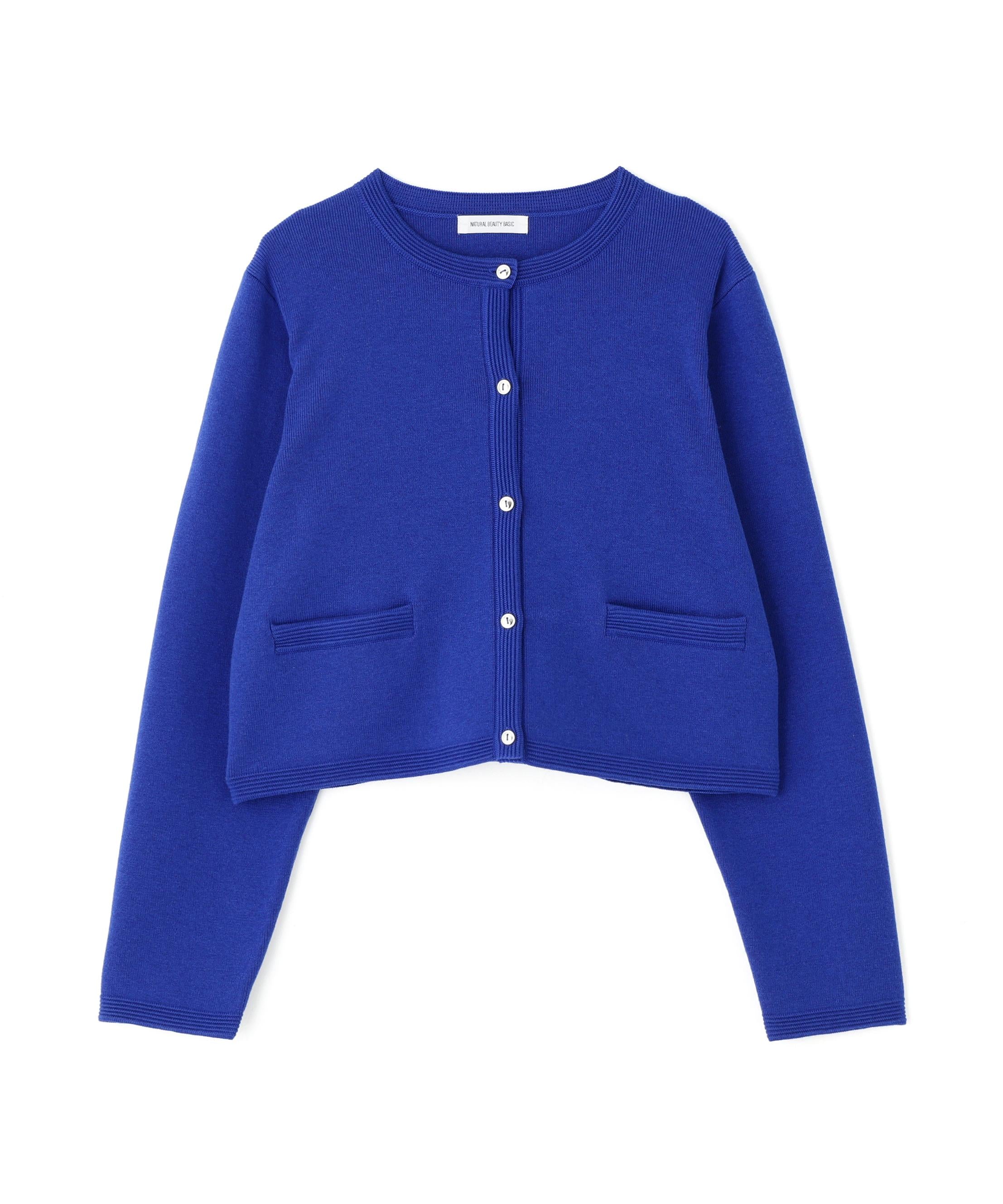 シルクブレンドカーディガン ディープブルー1