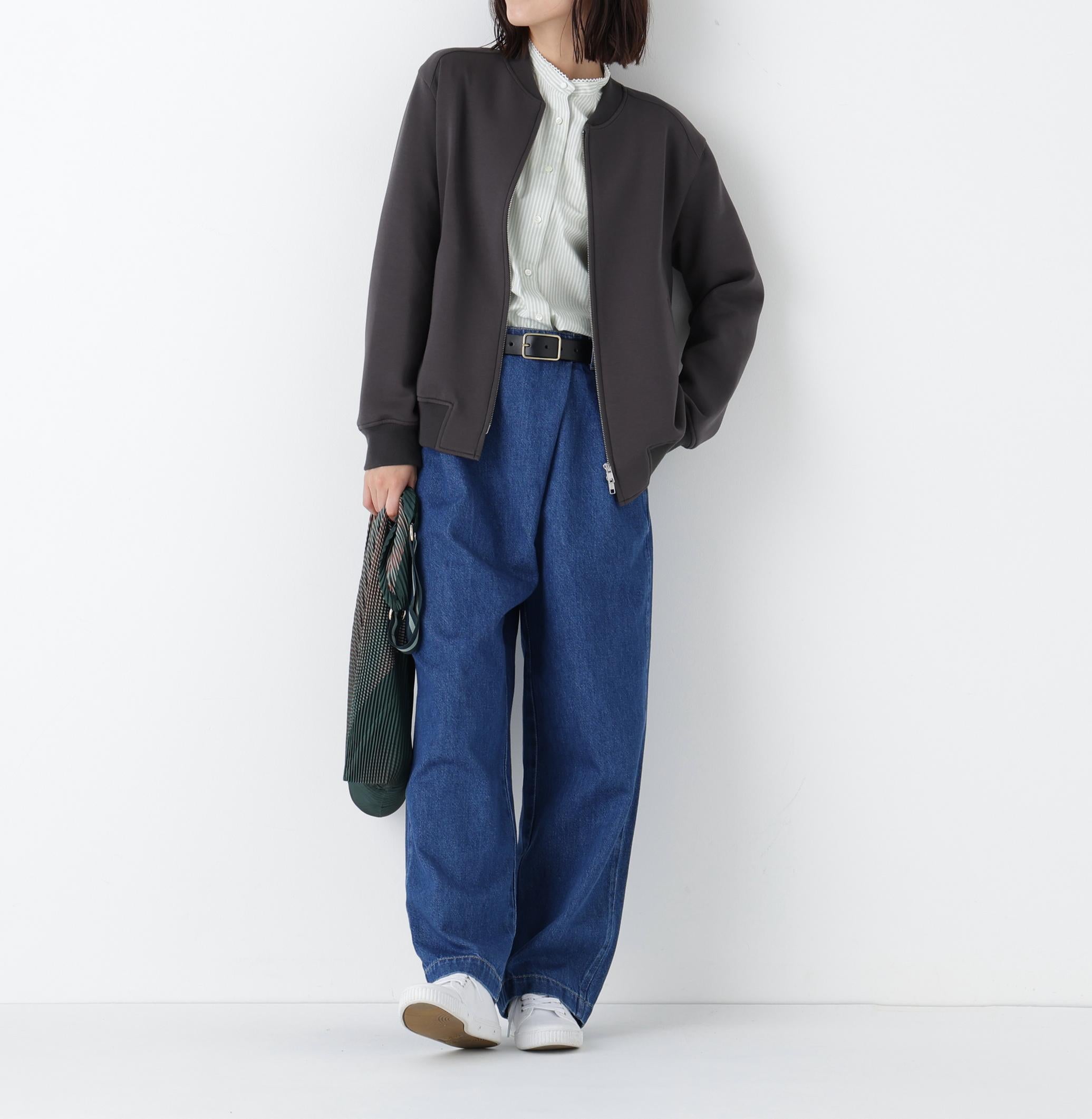 ◆ソフトデニムバレルパンツ ブルー