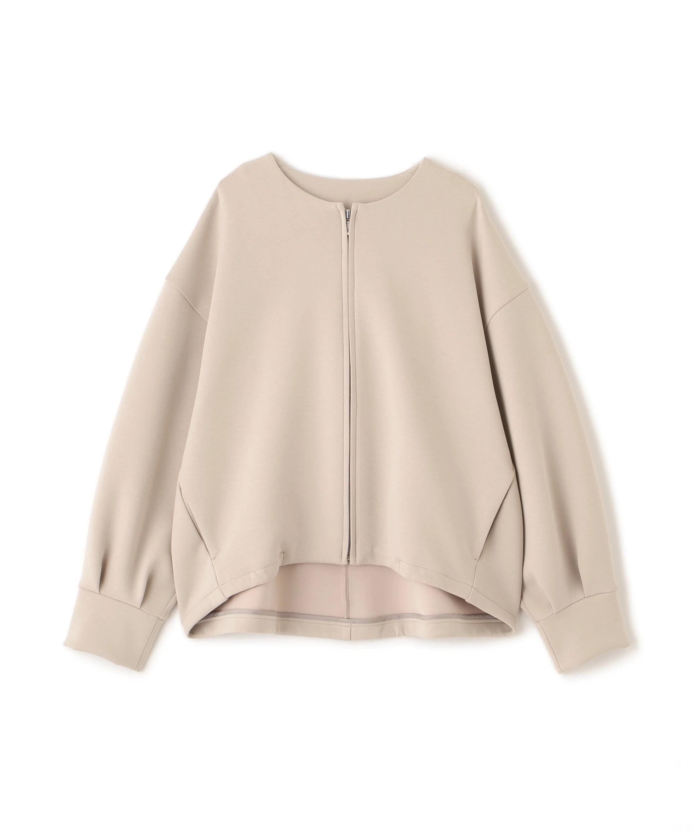 ノーカラーダンボールブルゾン ベージュ