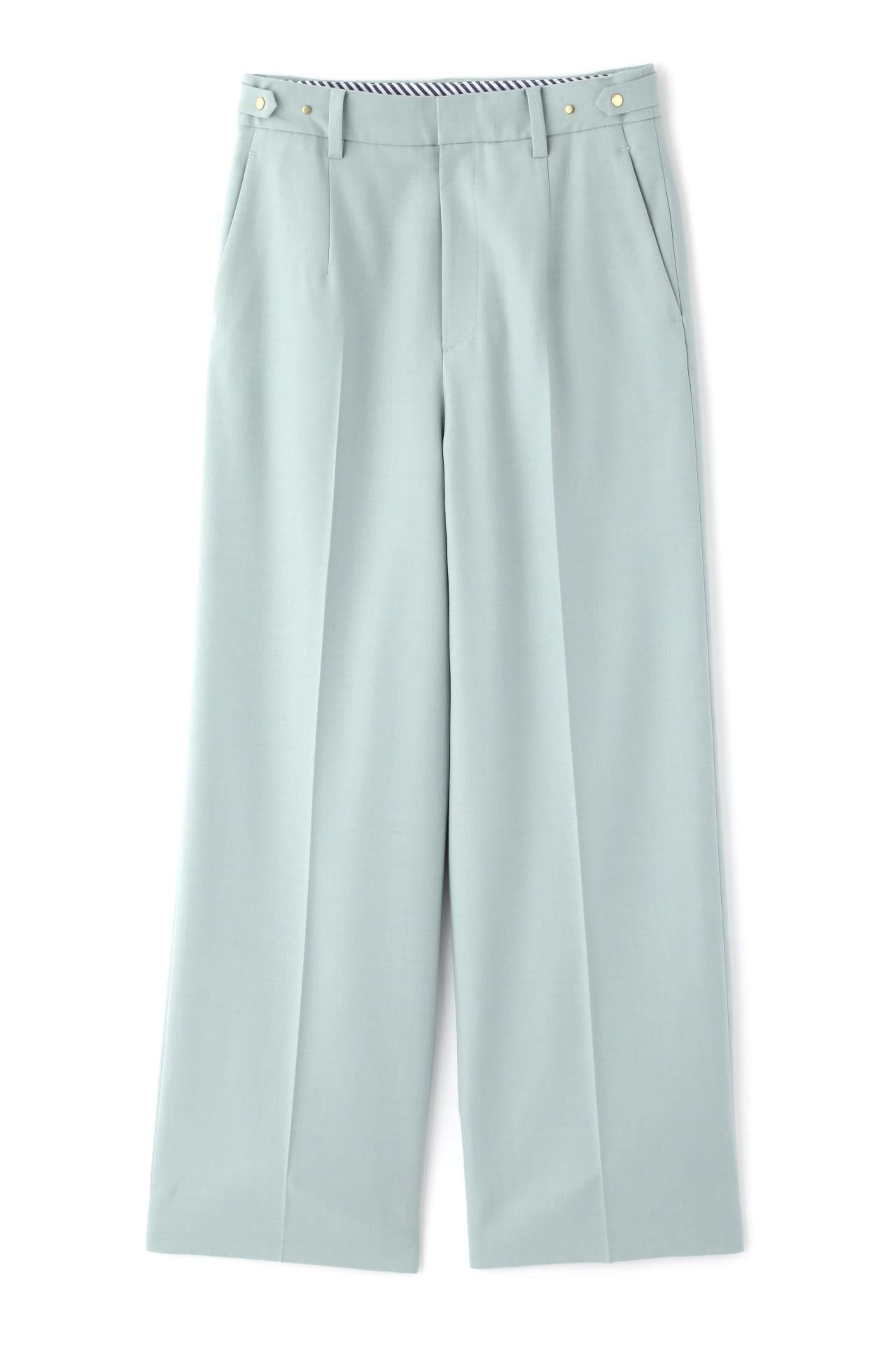 ◆センタープレスセミワイドパンツ ライトグリーン