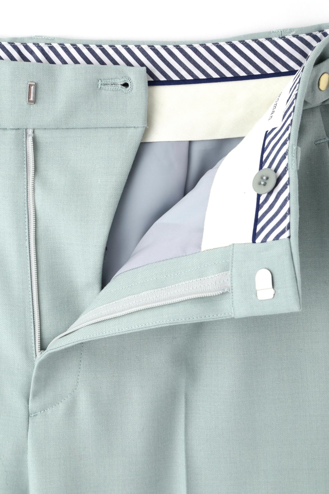 ◆センタープレスセミワイドパンツ ライトグリーン