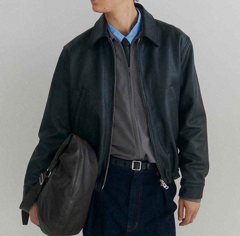 YOKE×吾亦紅/ヨーク×ワレモコウ/LEATHER ZIP BLOUSON Exclusive/吾亦紅別注 ブラック