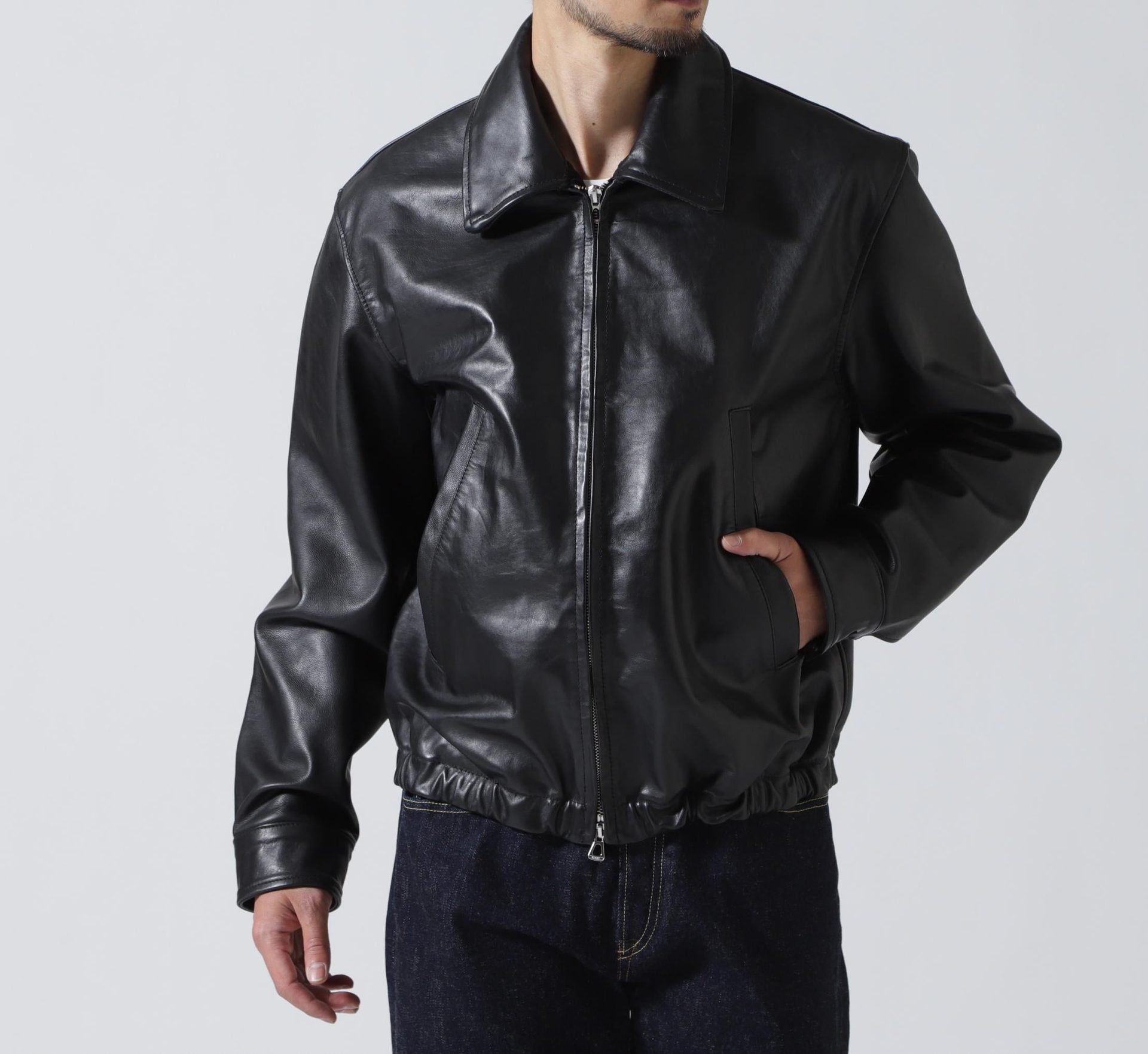 YOKE×吾亦紅/ヨーク×ワレモコウ/LEATHER ZIP BLOUSON Exclusive/吾亦紅別注 ブラック