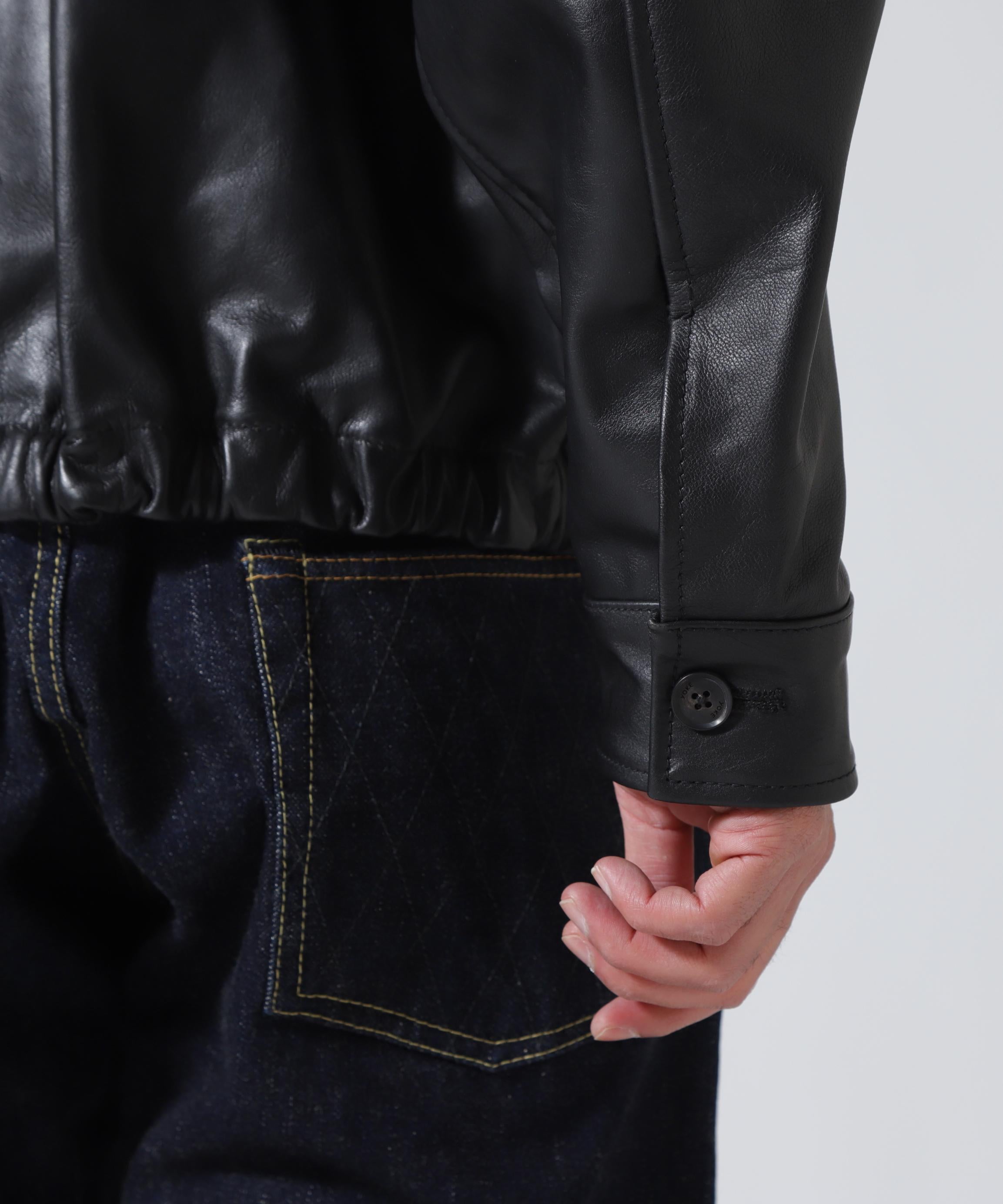 YOKE×吾亦紅/ヨーク×ワレモコウ/LEATHER ZIP BLOUSON Exclusive/吾亦紅別注 ブラック