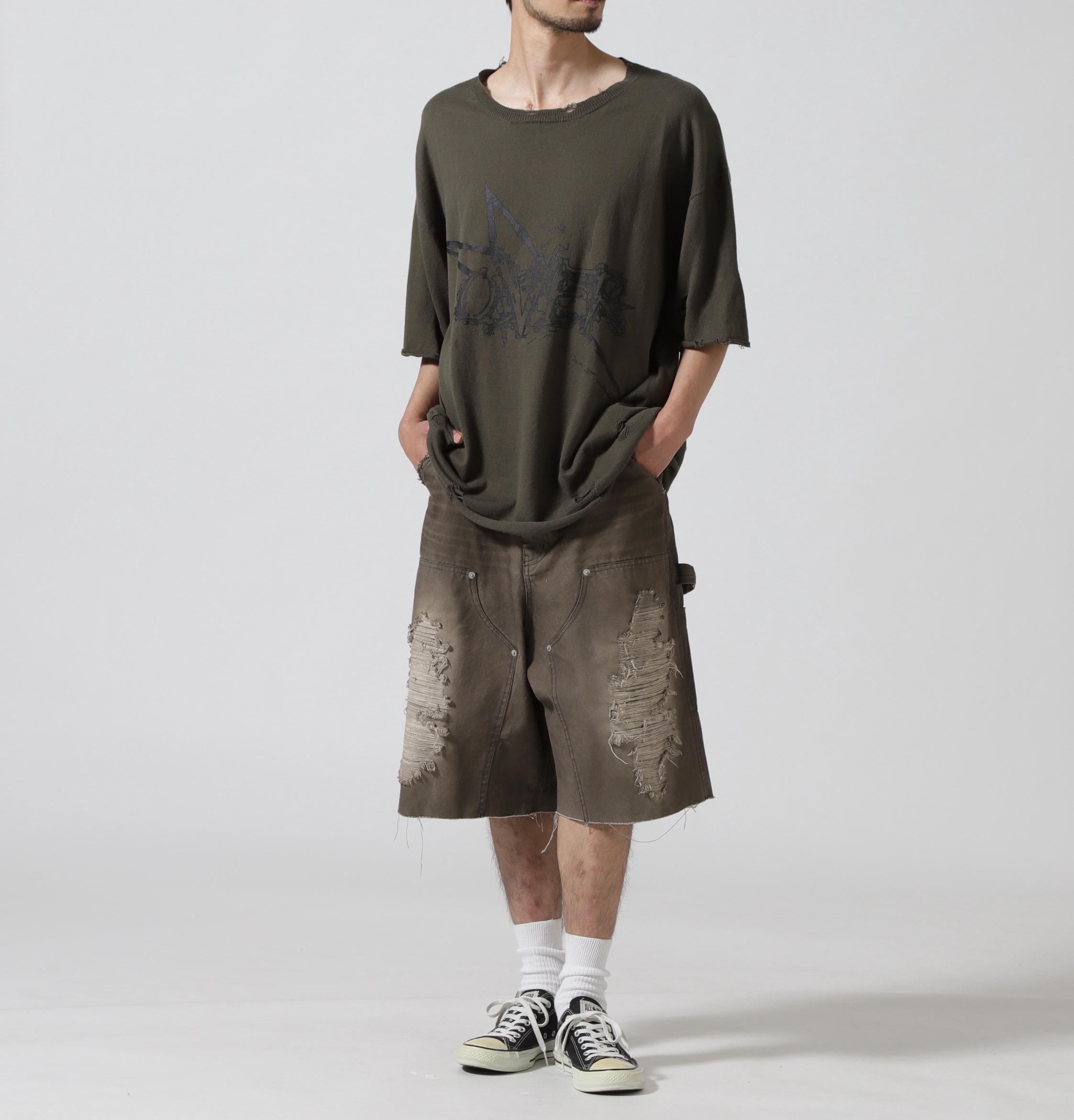 F><13NDS/フレンズ/G>APHIC KNIT TEE カーキ