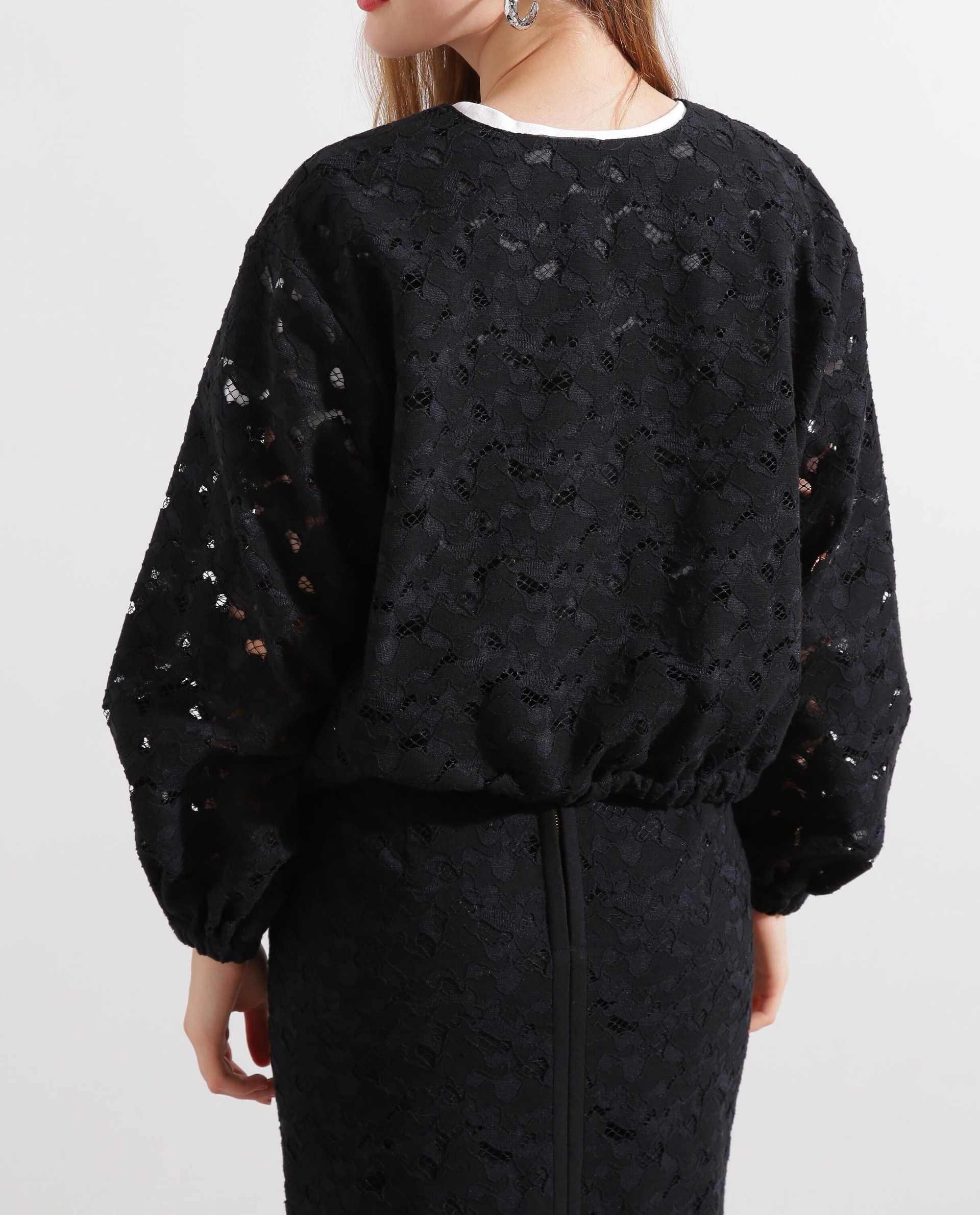 ◆レースジップブルゾン ブラック