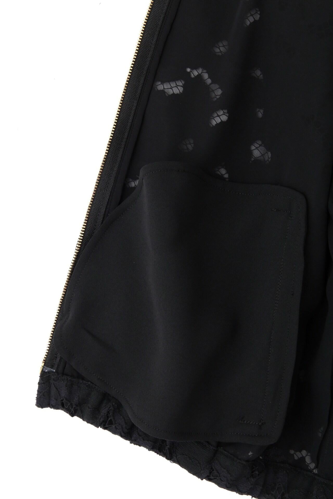 ◆レースジップブルゾン ブラック