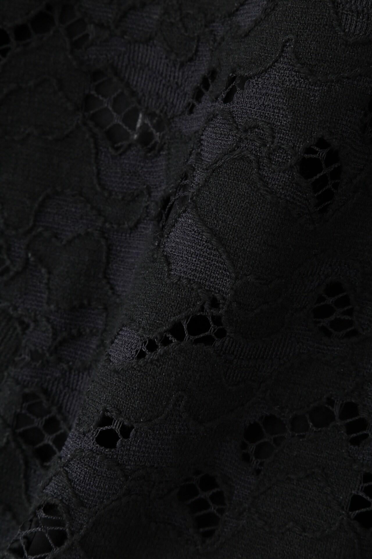 ◆レースジップブルゾン ブラック