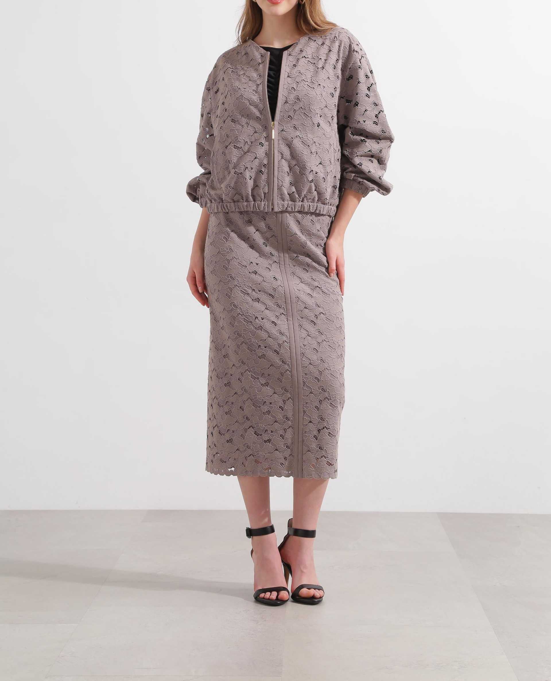 ◆レースジップブルゾン モカ6