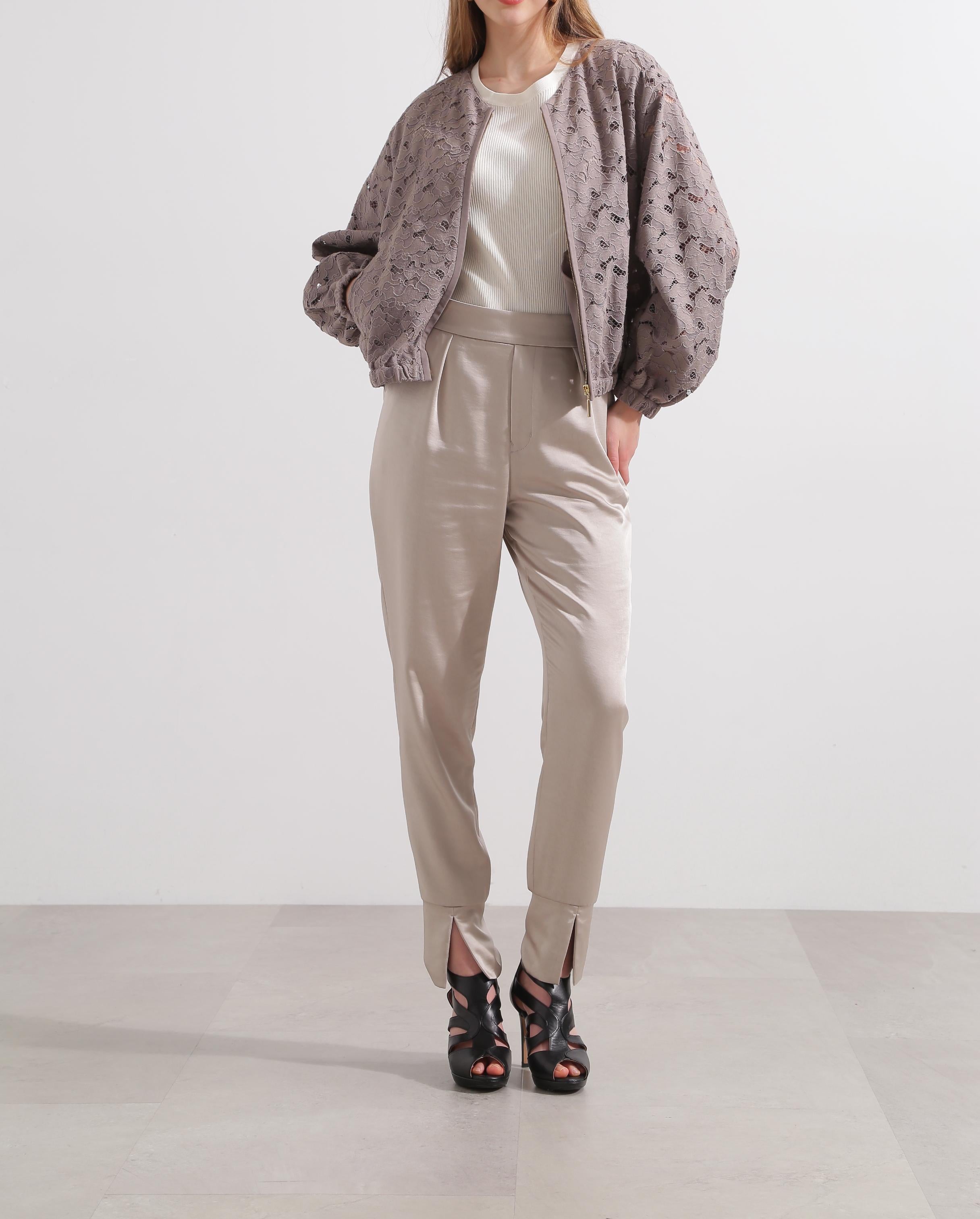 ◆レースジップブルゾン モカ6