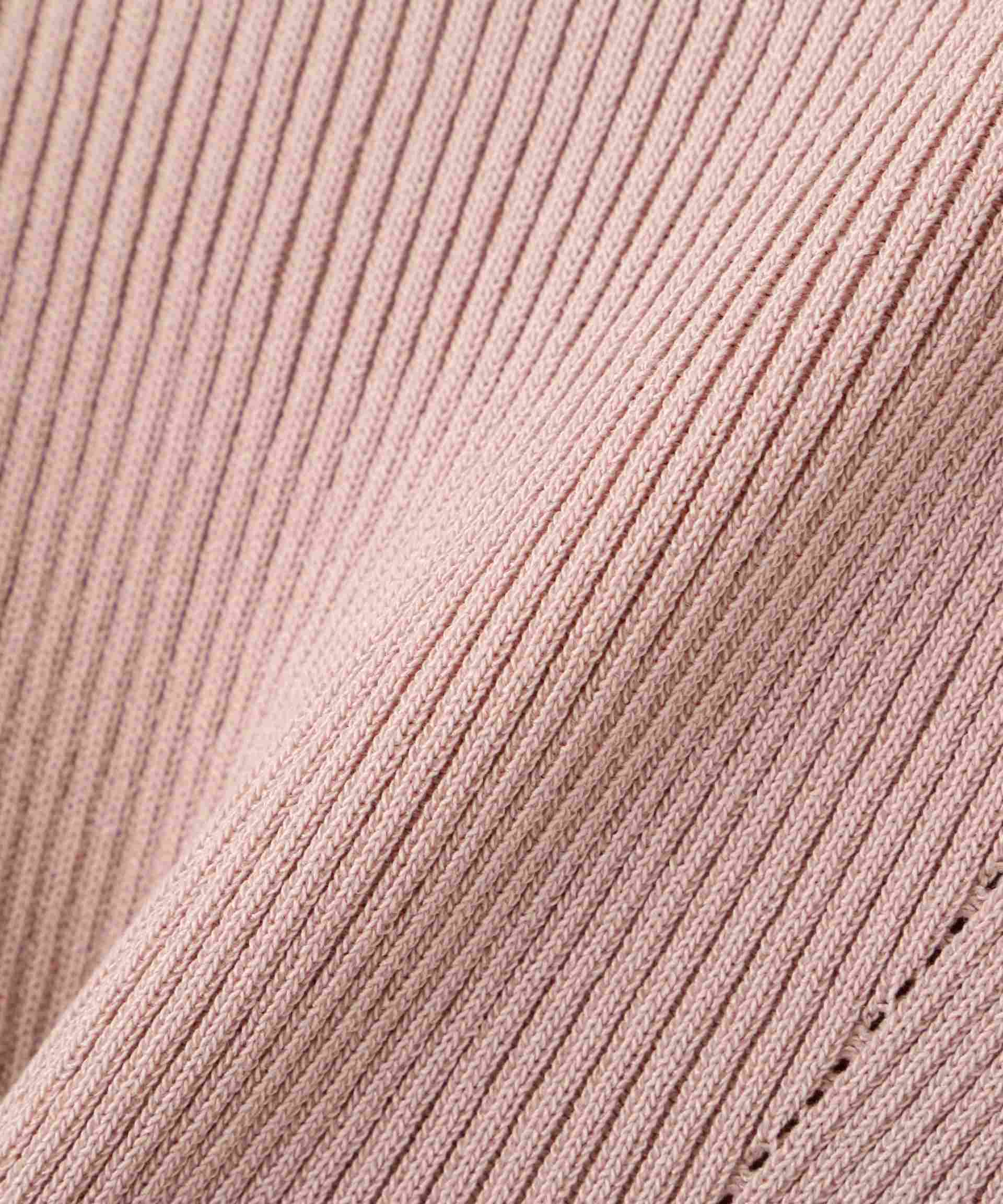 ニット×シアースカートドッキングワンピース ピンク