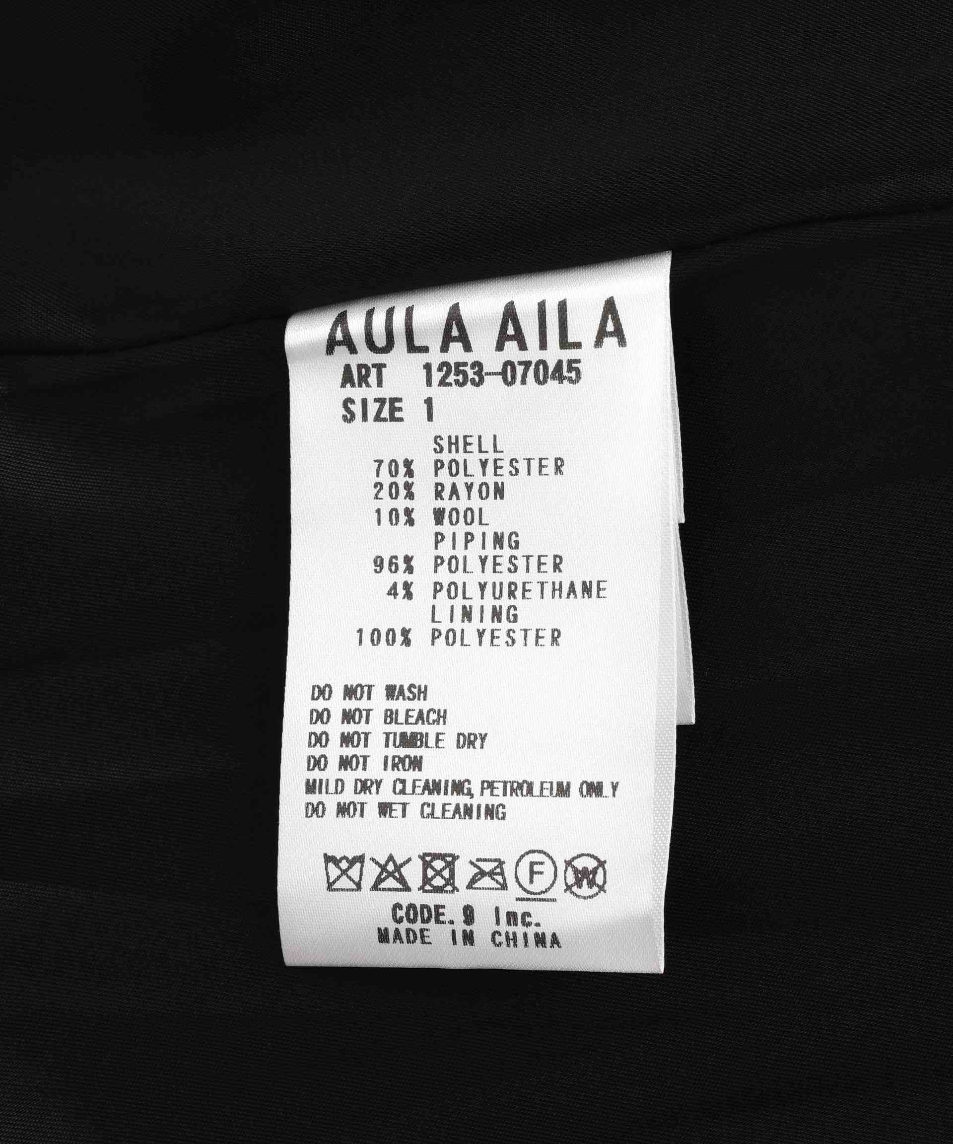 AULA AILA/アウラアイラ/別注ボックスプリーツスカート ブラック