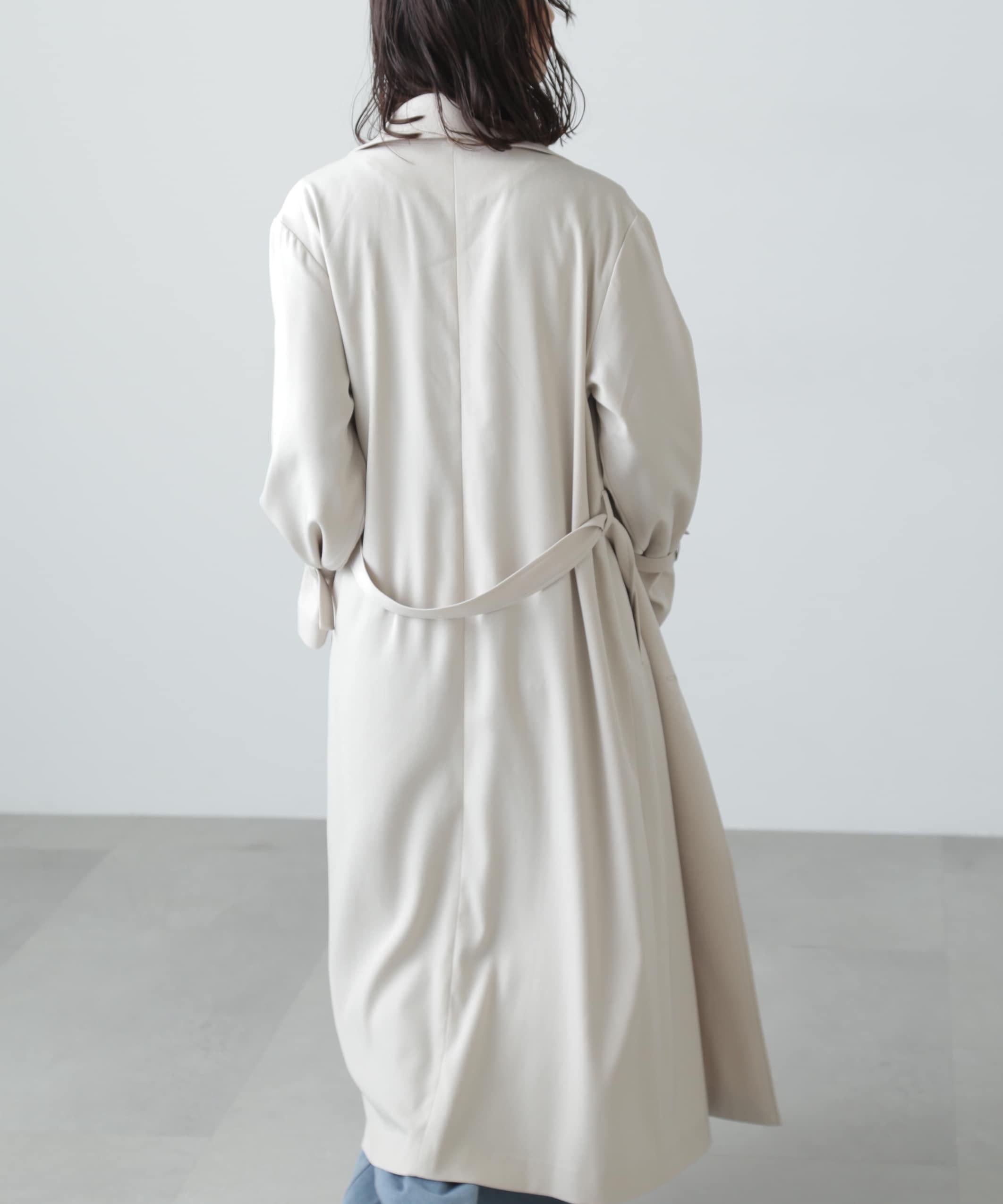 ケープ付きロングトレンチコート アイボリー