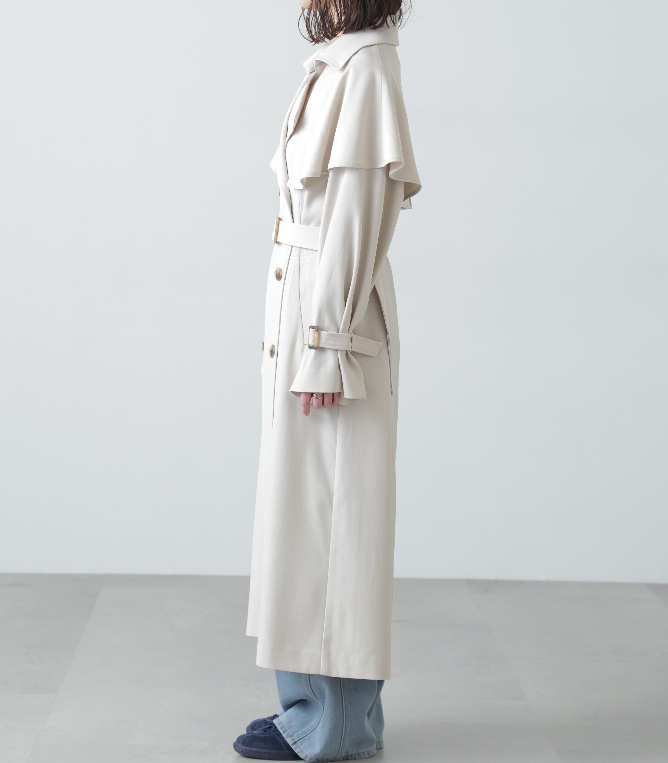 ケープ付きロングトレンチコート アイボリー