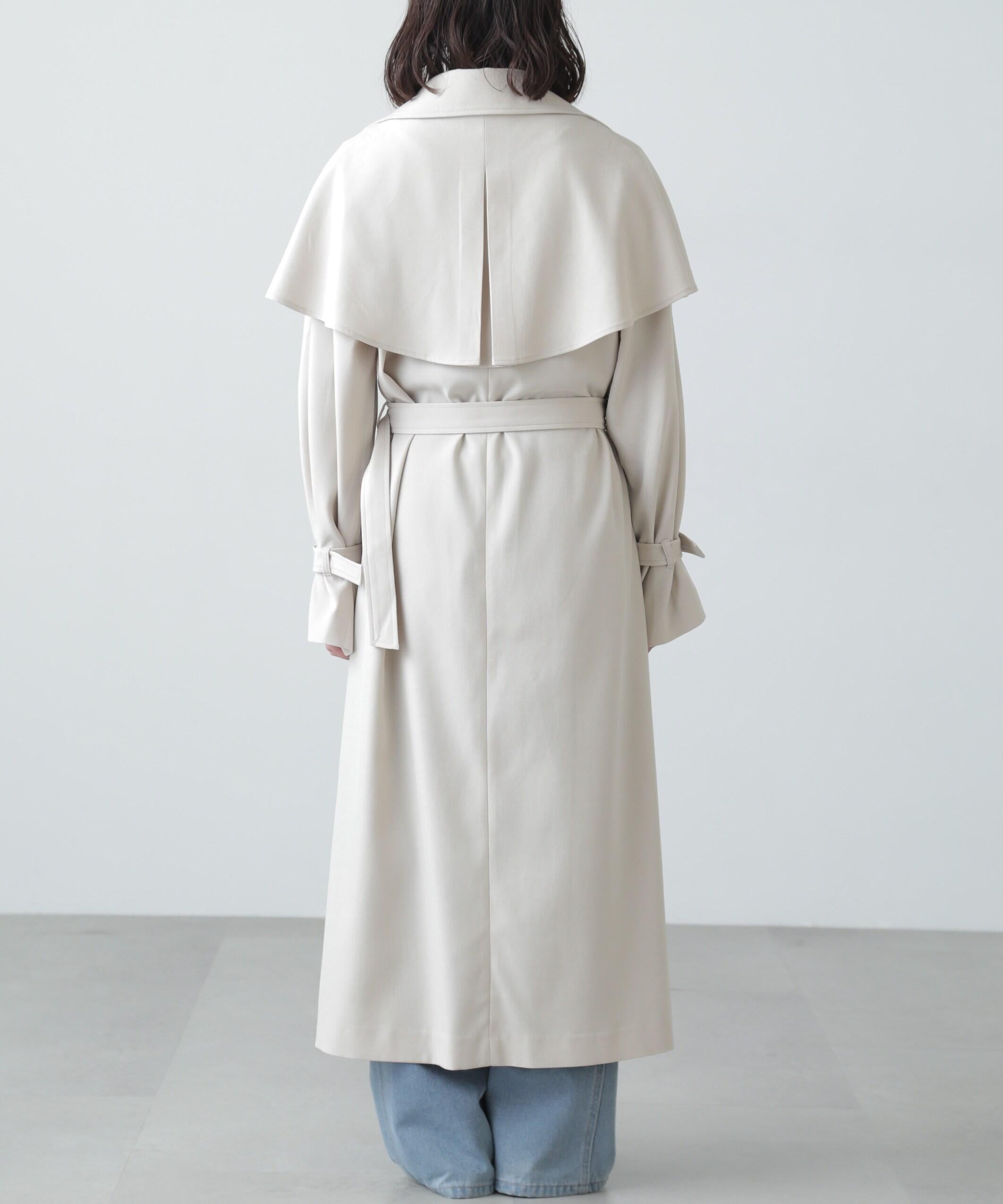 ケープ付きロングトレンチコート アイボリー