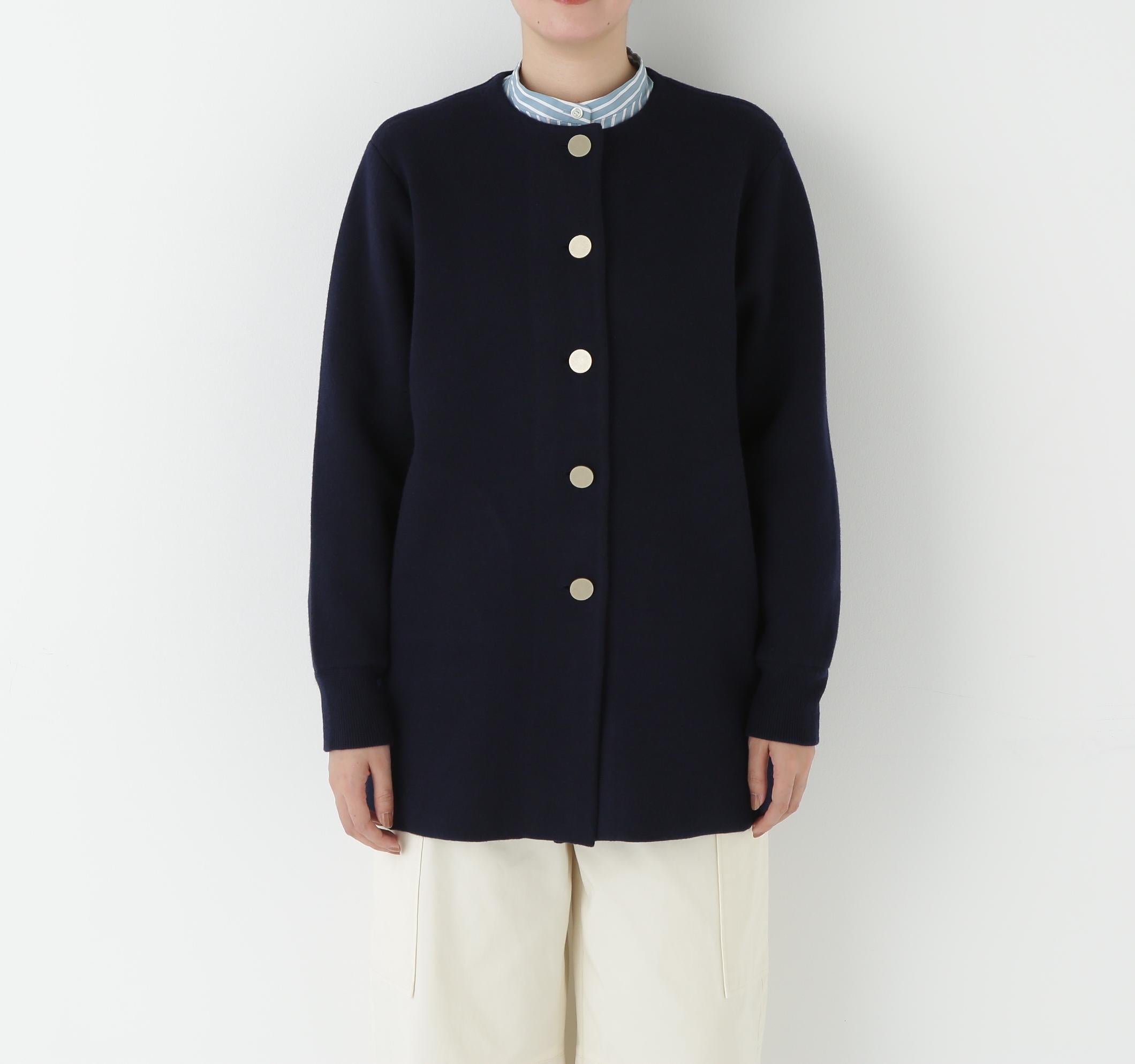 接結ニットコート ネイビー