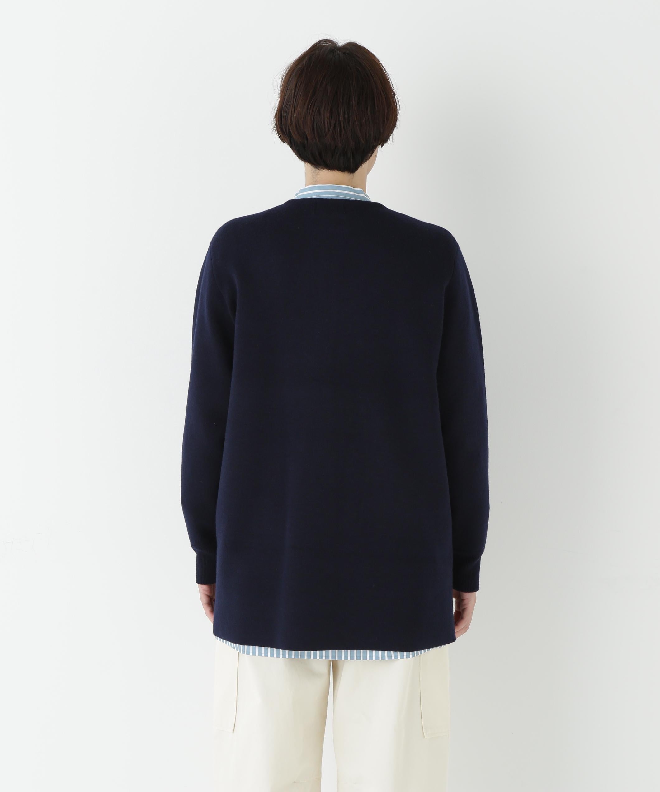 接結ニットコート ネイビー