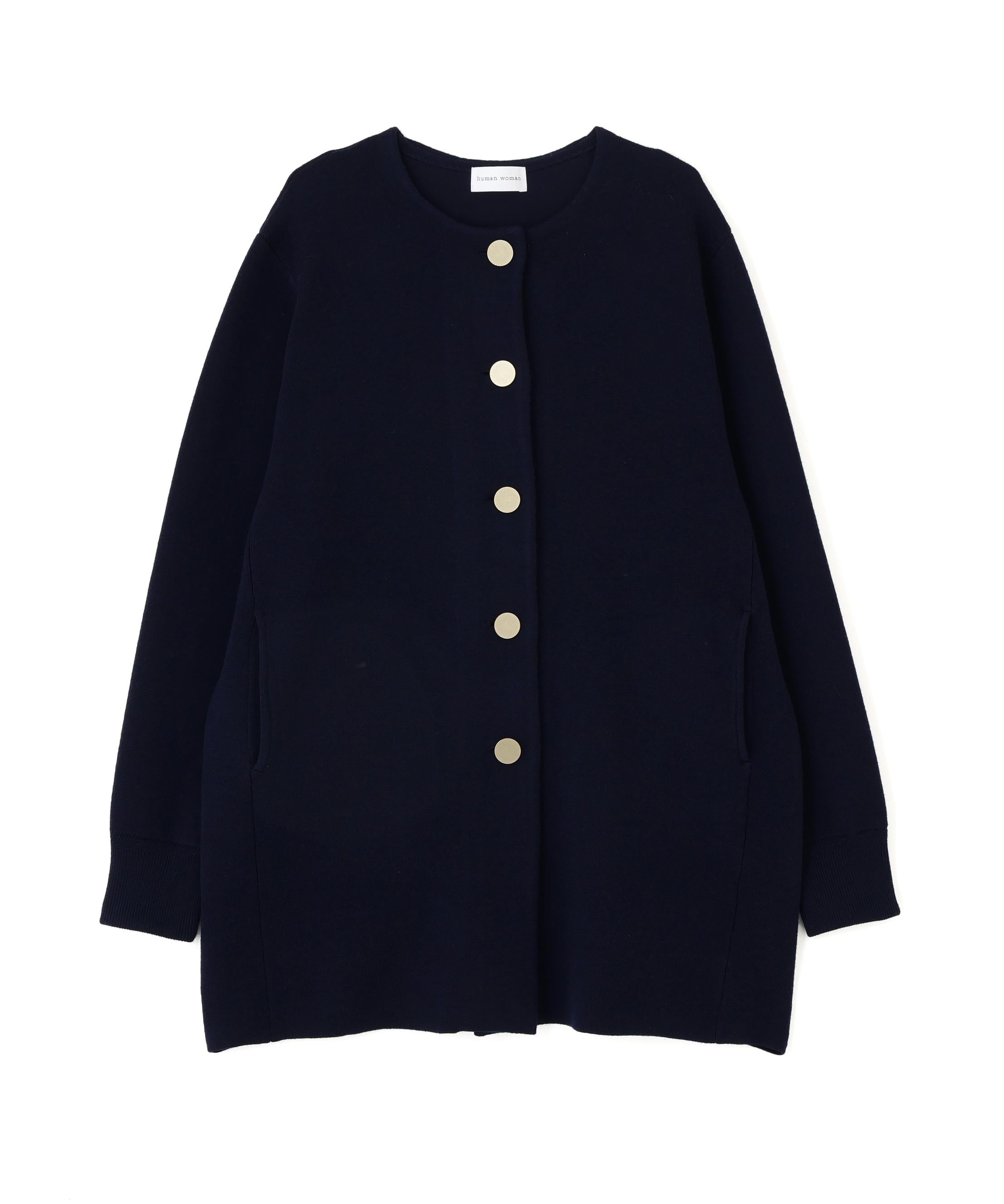 接結ニットコート ネイビー